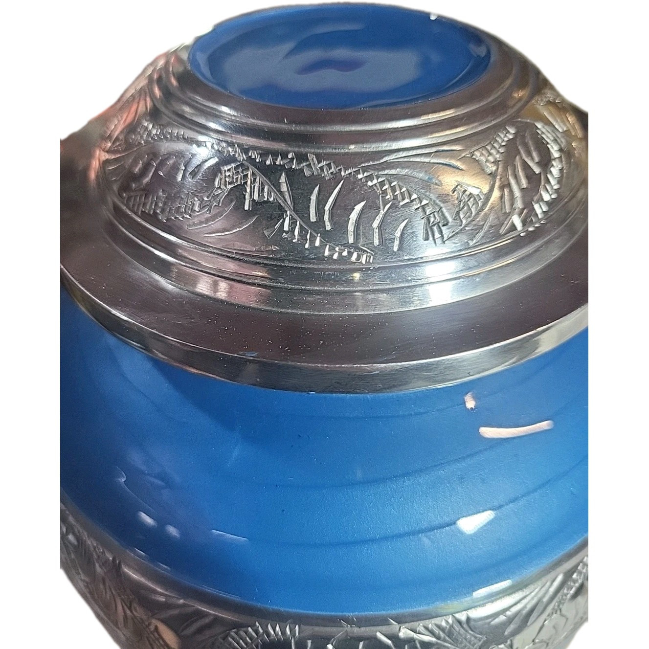 Ayerloom Blue Cast Urn For Loved Ones Ashes, Large, 11inx7in