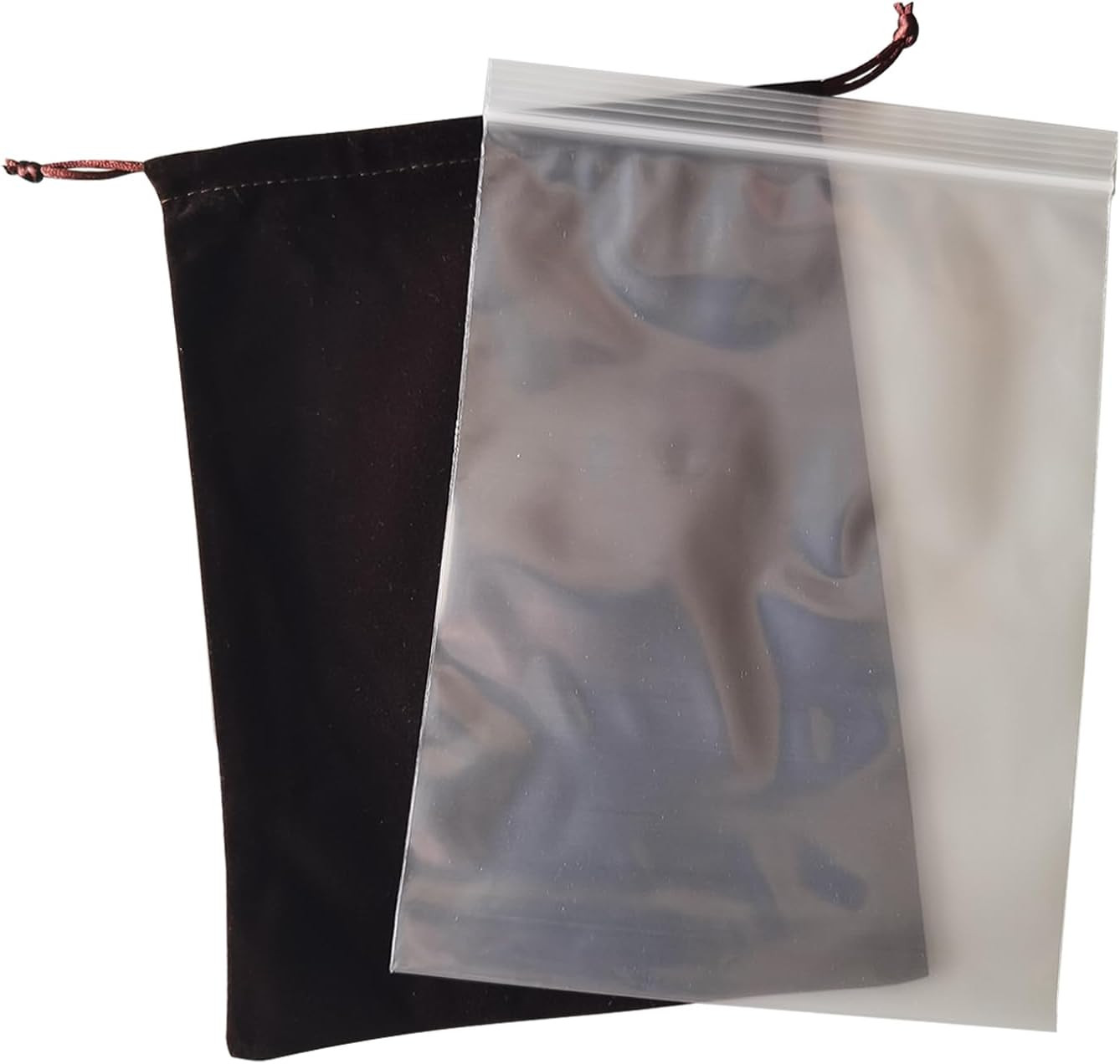 Brown Velvet Cremains Urn Bag for Human Ashes – 10″ x 12″ with Resealable Bag
