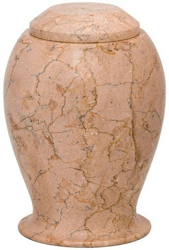 Large/Adult 220 Cubic Inches Beige Natural Marble Cremation Urn for Ashes