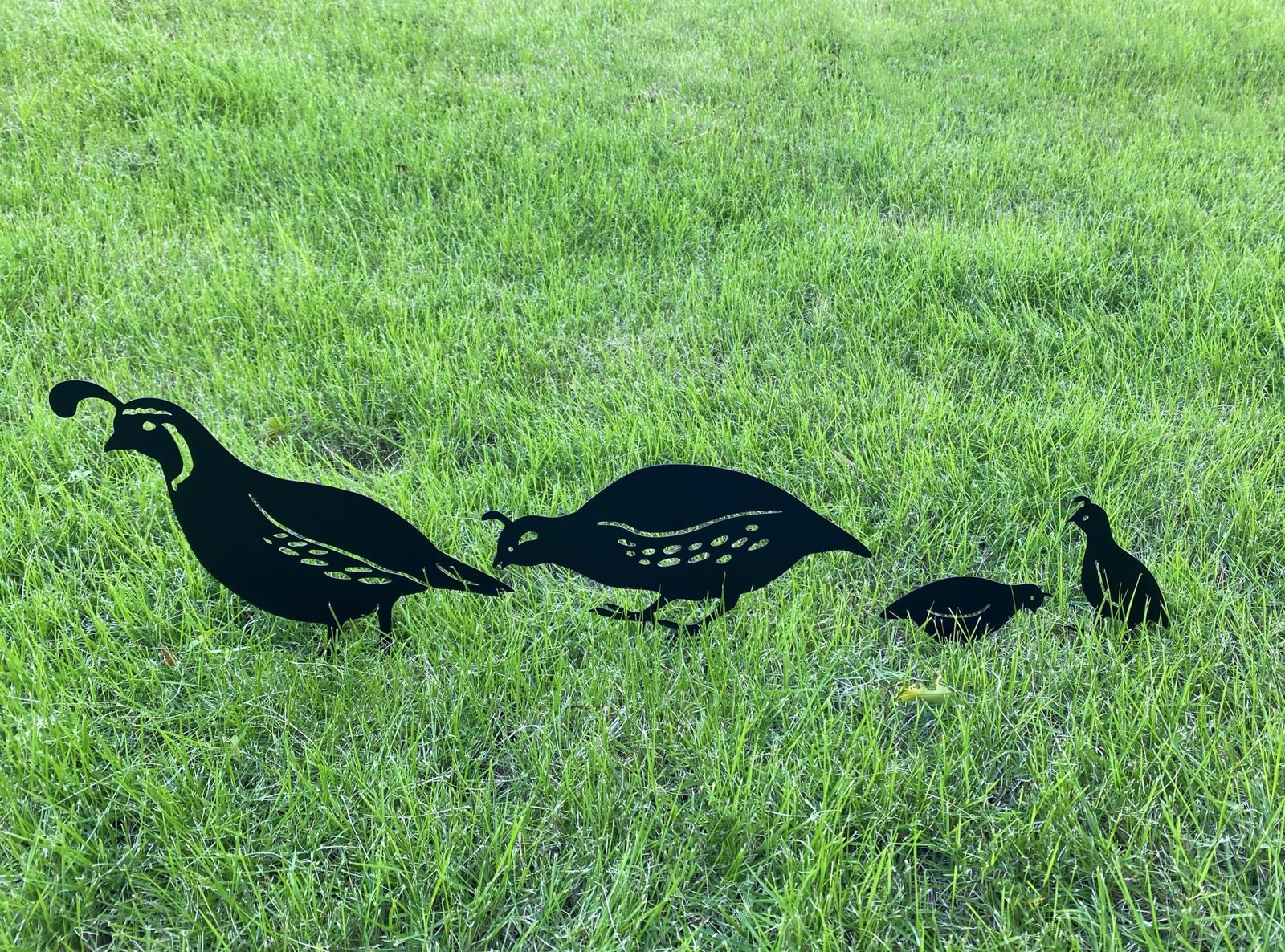 Quail Decorative Garden Stakes Metal Quail Statue Bird Yard Art Silhouette Qu…