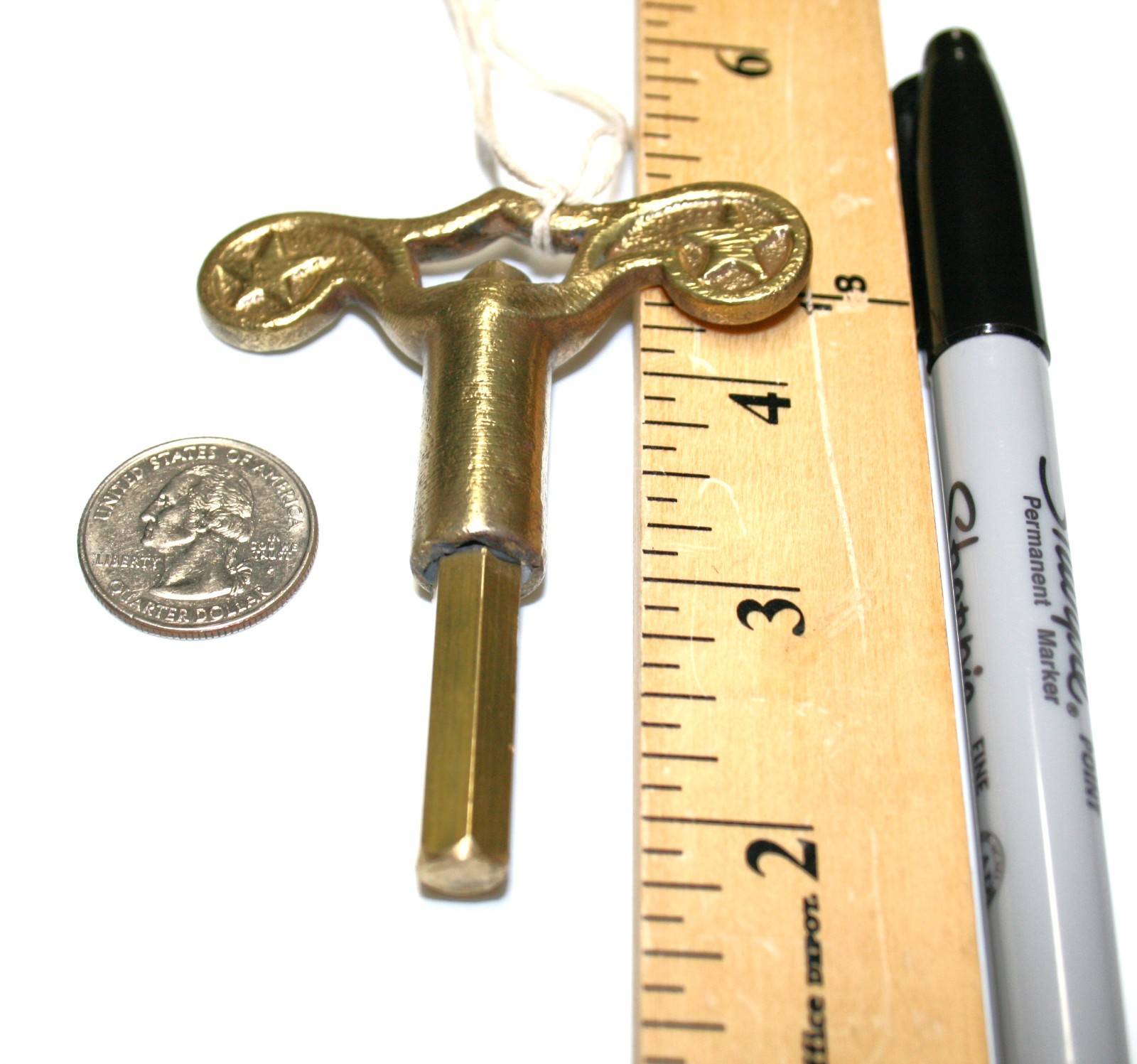 Brass Pocket Casket Key / Coffin Key
