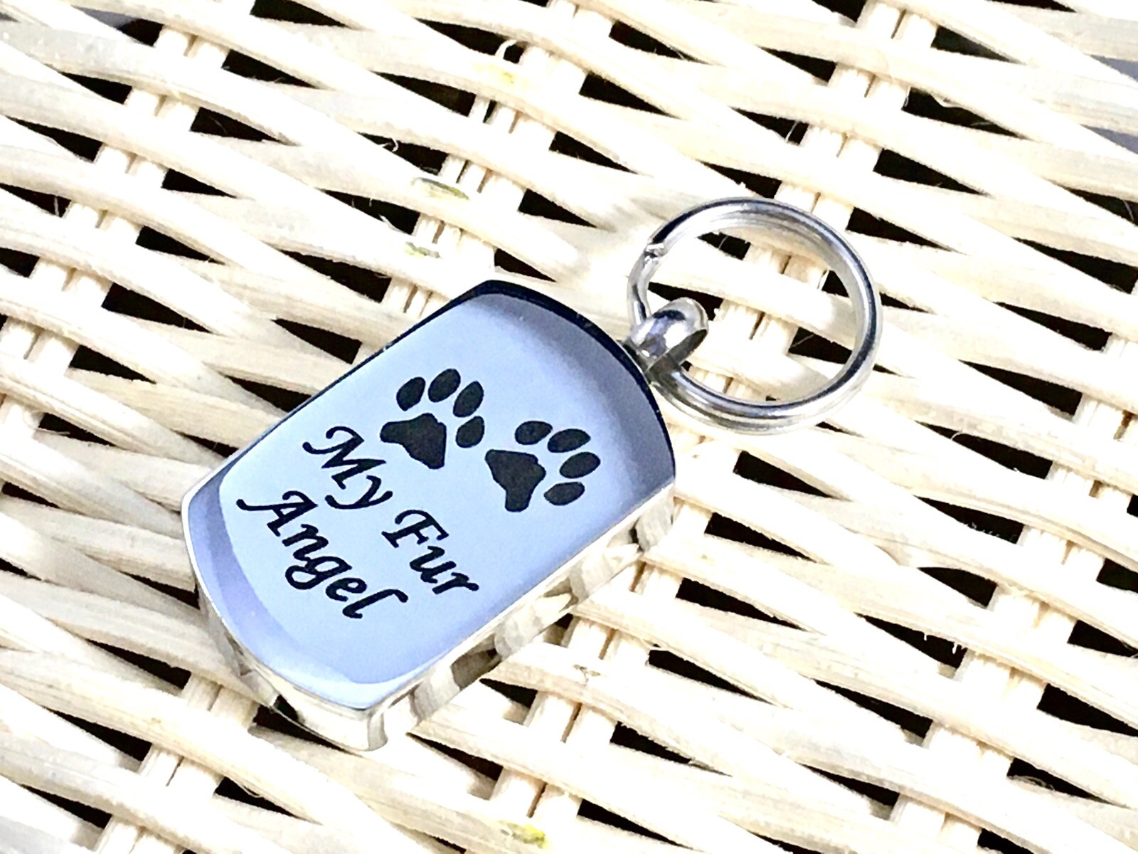 Keyring Urn .5″ Key Chain Pet Cremation Pendant Dog Cat Ash My Fur Angel Furbaby
