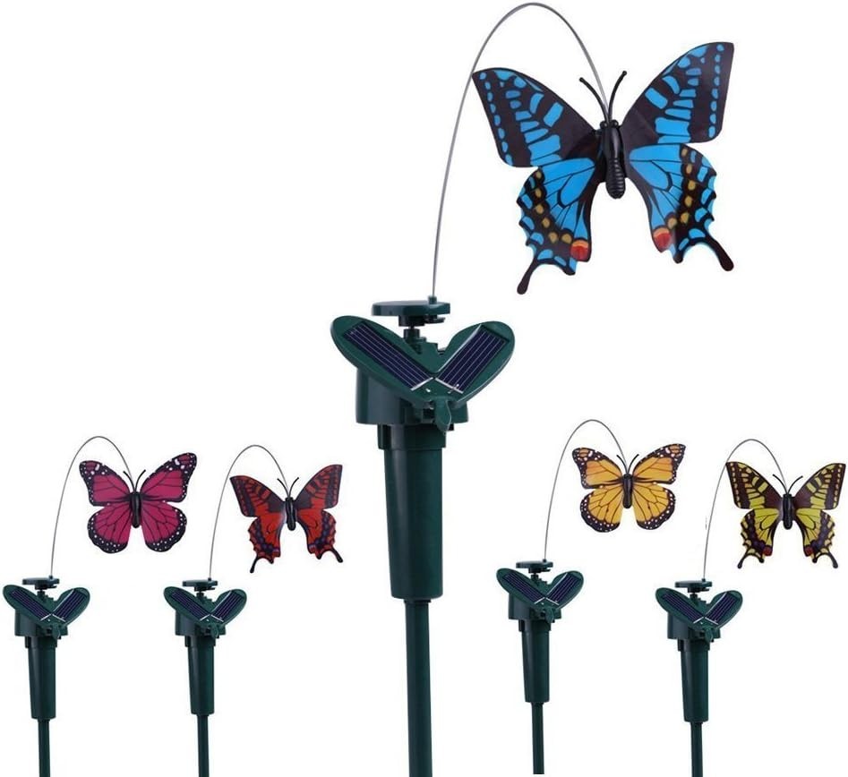 Solar Yard Stake Fluttering Insects Solar or Battery Powered 5 PCS Butterfly