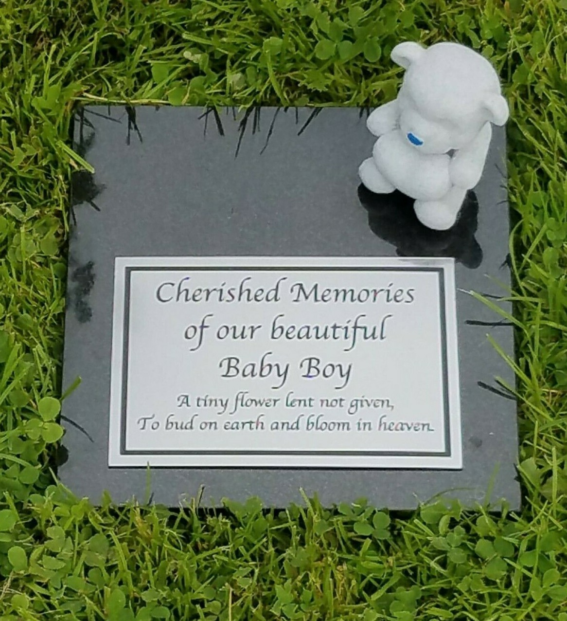 Personalised Solid Granite Memorial Grave Marker Plaque Stone Baby Boy Girl
