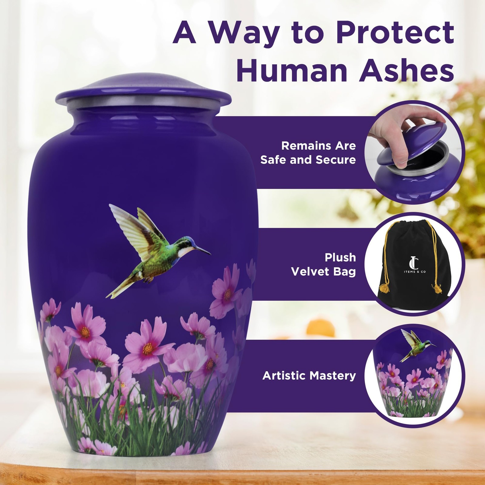 Memorials Urns for Human Ashes Adult Female and Male, Decorative Burial Urn, …
