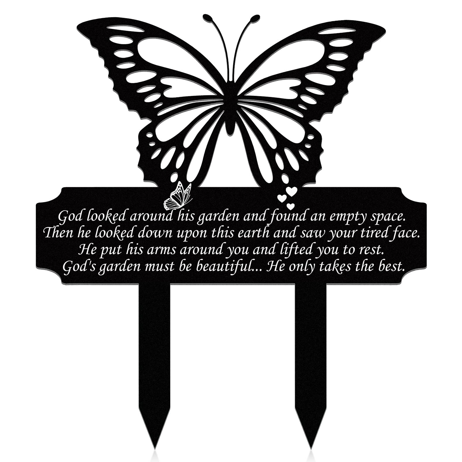 Grave Decoration for Cemetery Butterfly Memorial Stake Headstone for Grave Me…