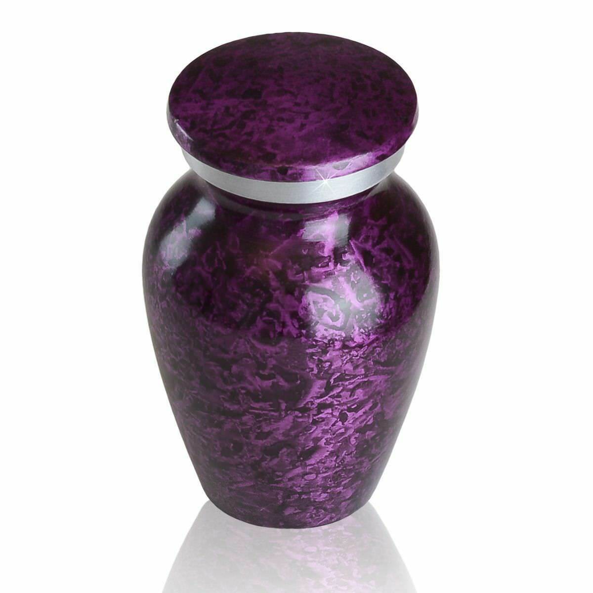 Small/Keepsake 4 Cubic Inches Purple Brass Funeral Cremation Urn for Ashes