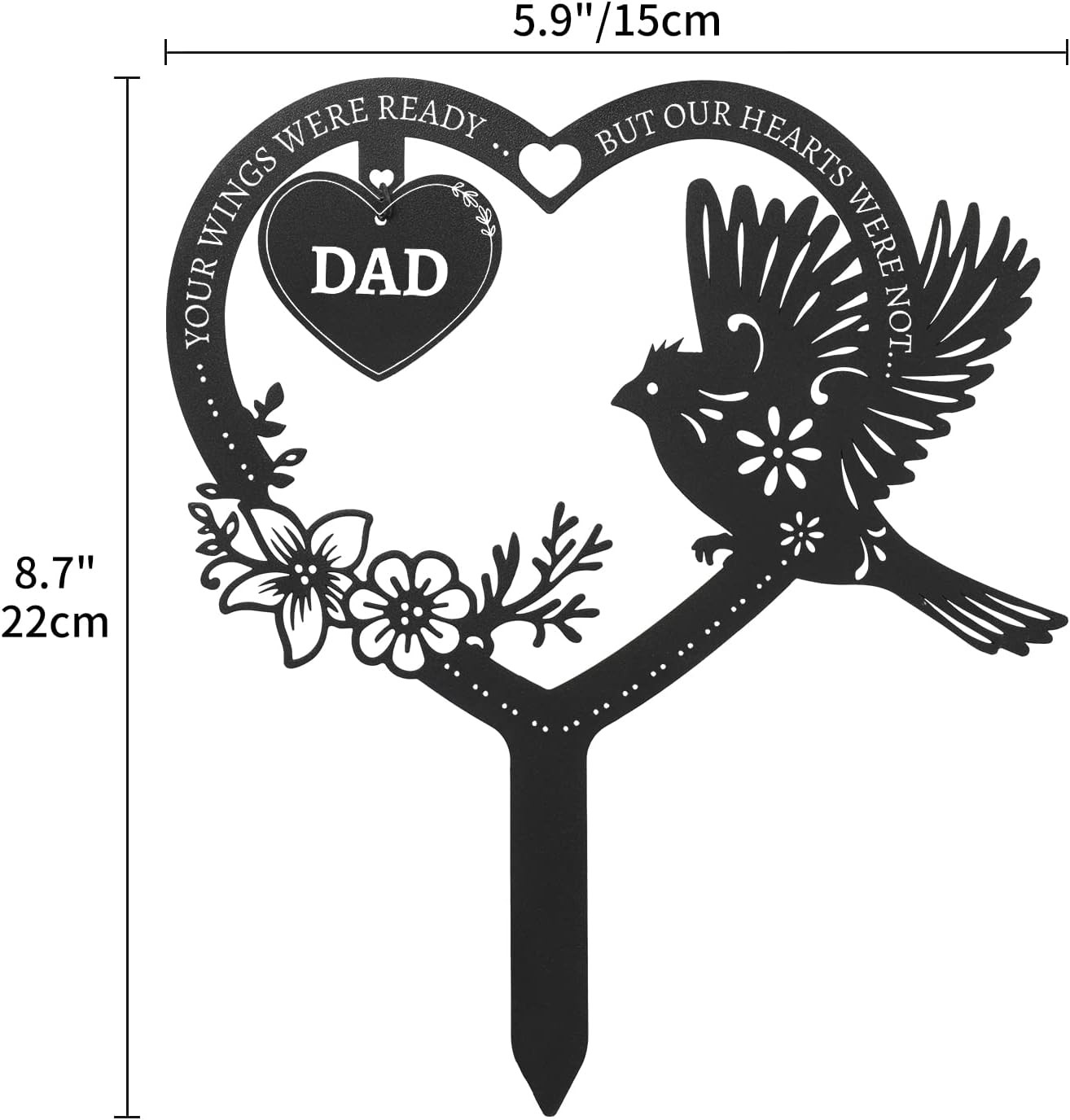 Memorial Grave Markers for Dad, Cemetery Decorations for Grave, Memorial Gifts f
