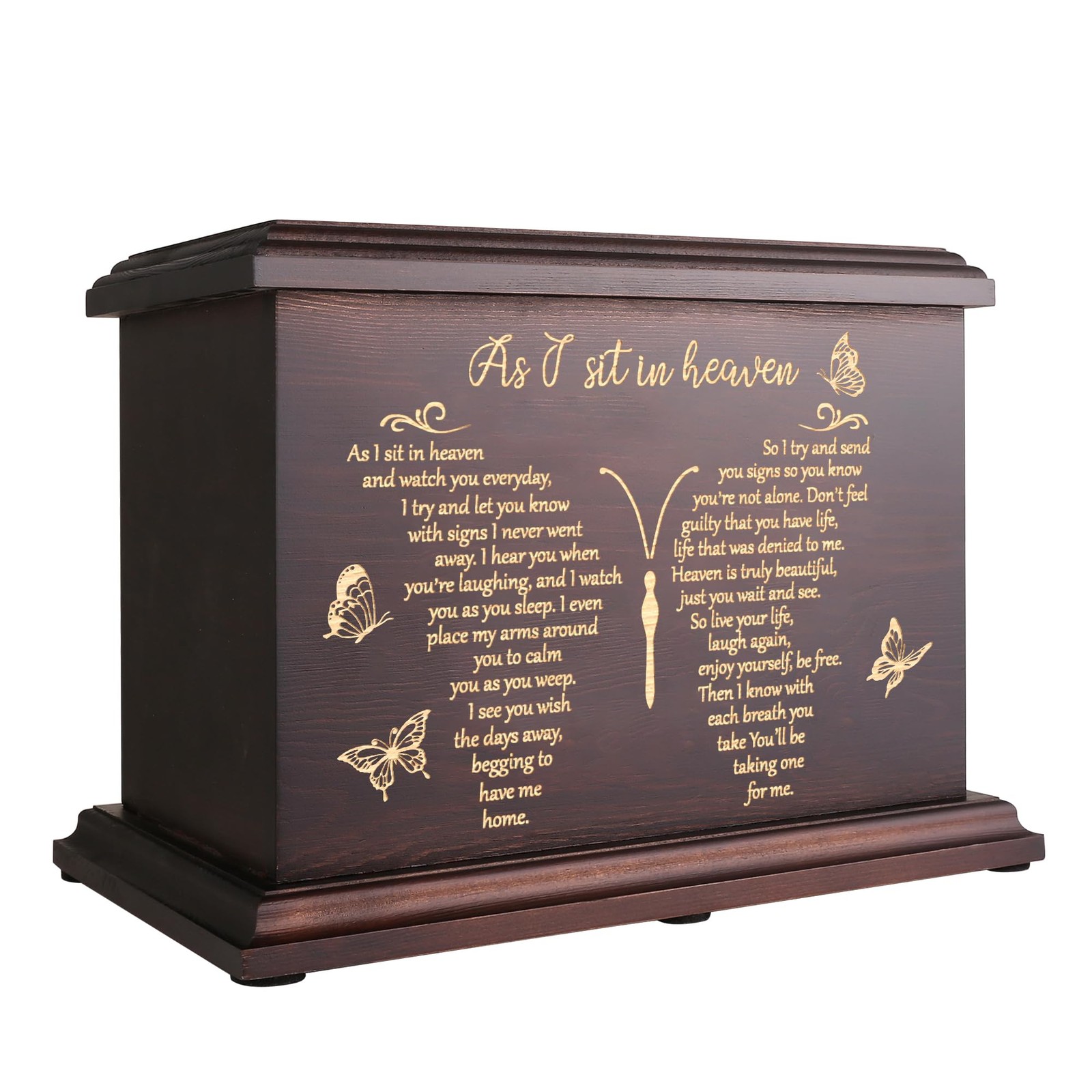 Cremation Memorial Urns for Human Ashes Adult Male Female, Wooden Box and Cas…
