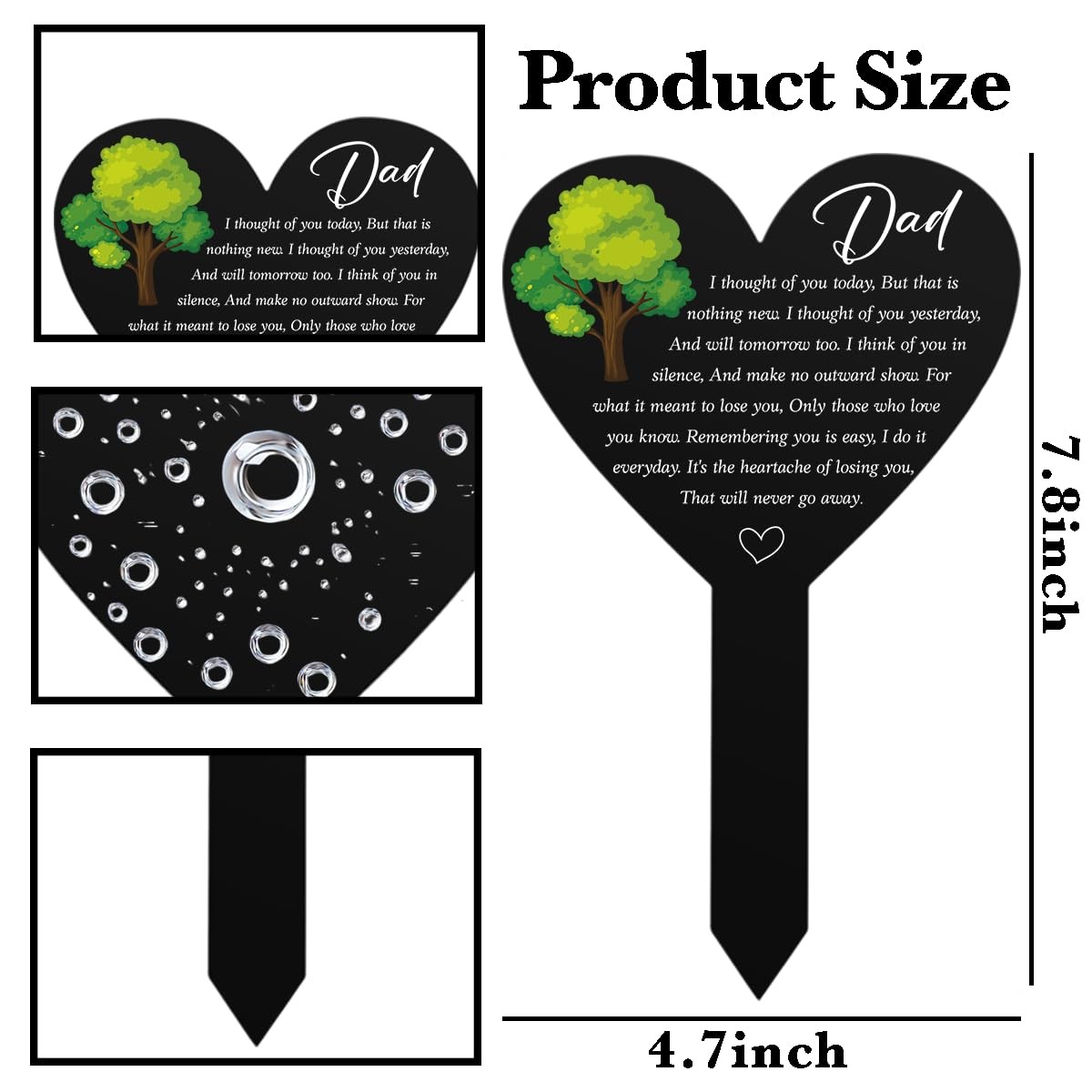 Grave Markers for Cemetery for Humans Dad Memorial Remembrance Plaque Stake f…