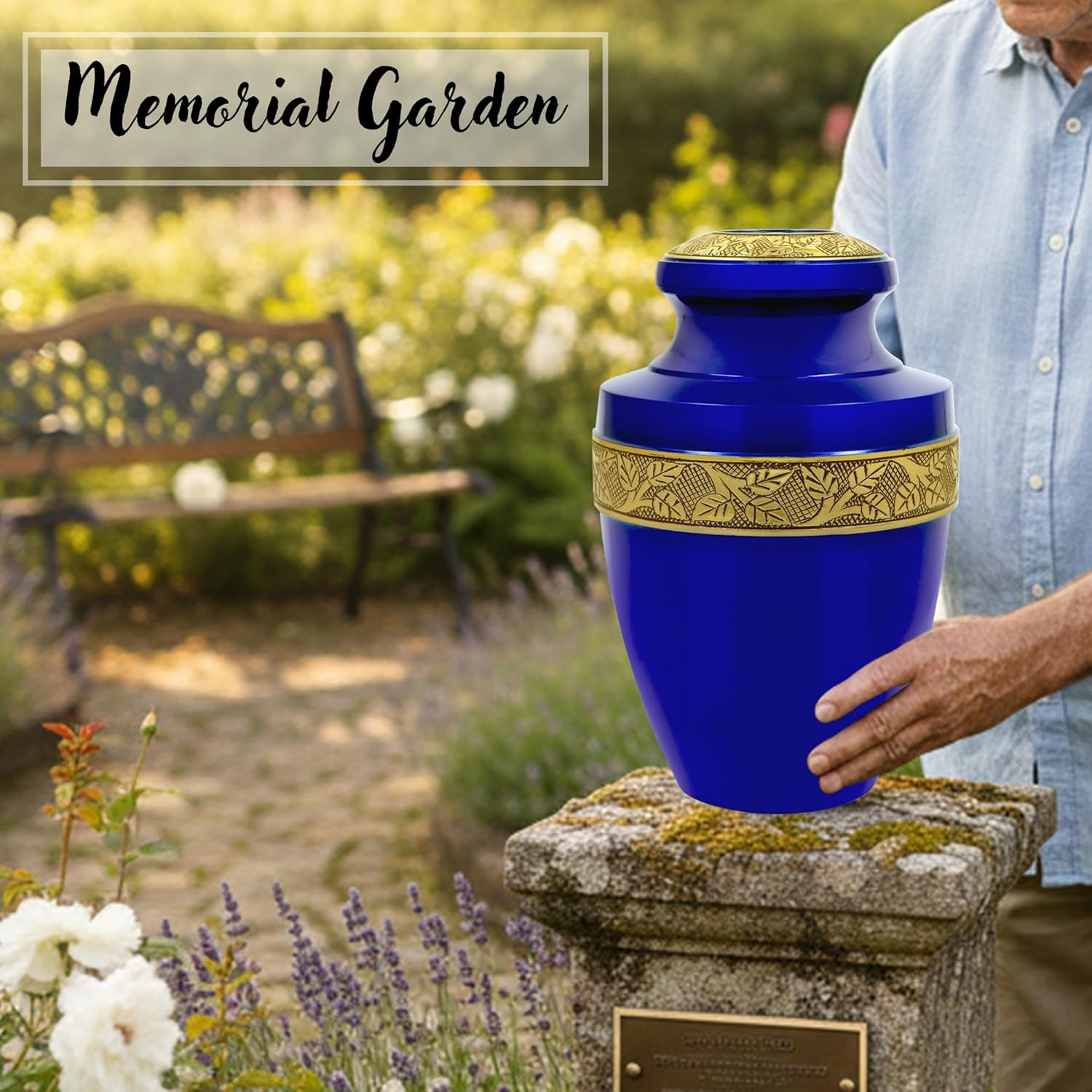 Urns for Human Ashes Adult Female and Male 200+ Cubic Inches, Decorative Burial