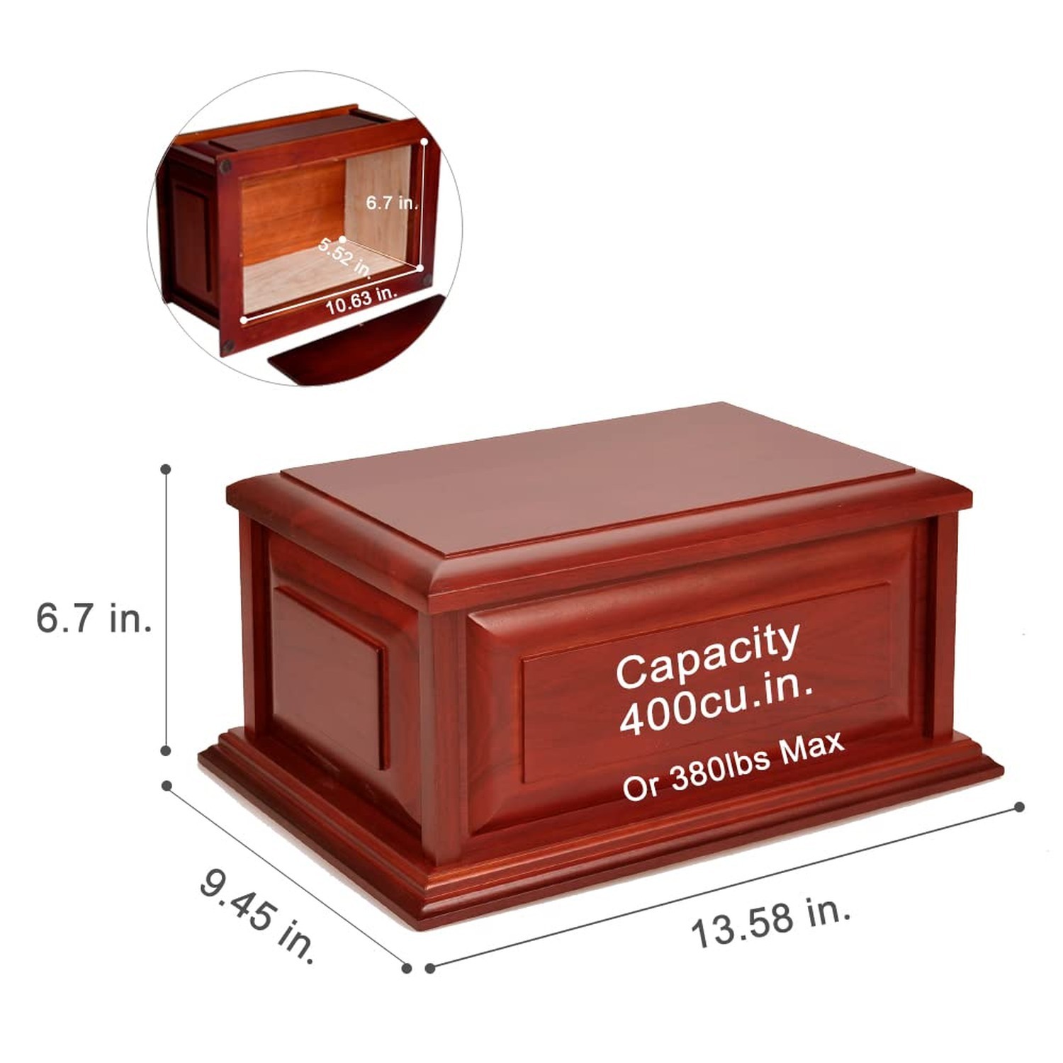 MAKEY’S Extra Large Urns for Human Ashes Adult Male,Cremation Urn,Handmade Wo…
