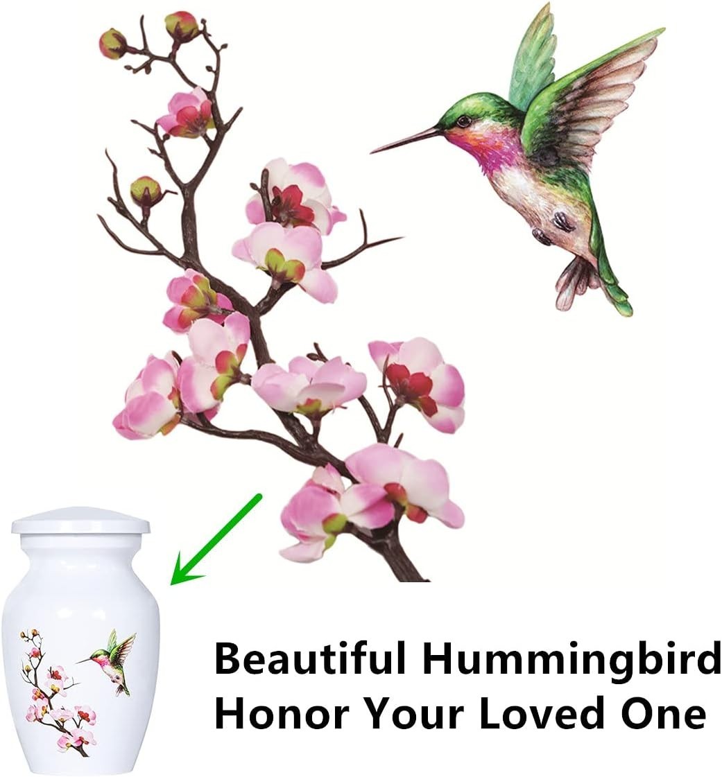 Compact Hummingbird Memorial Urns – 3 Cubic Inches, Set of 4 with Velvet Bags