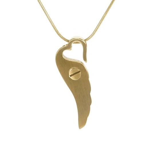 At Peace Memorials Bronze/Pewter Wings of Eternity Cremation Pendant