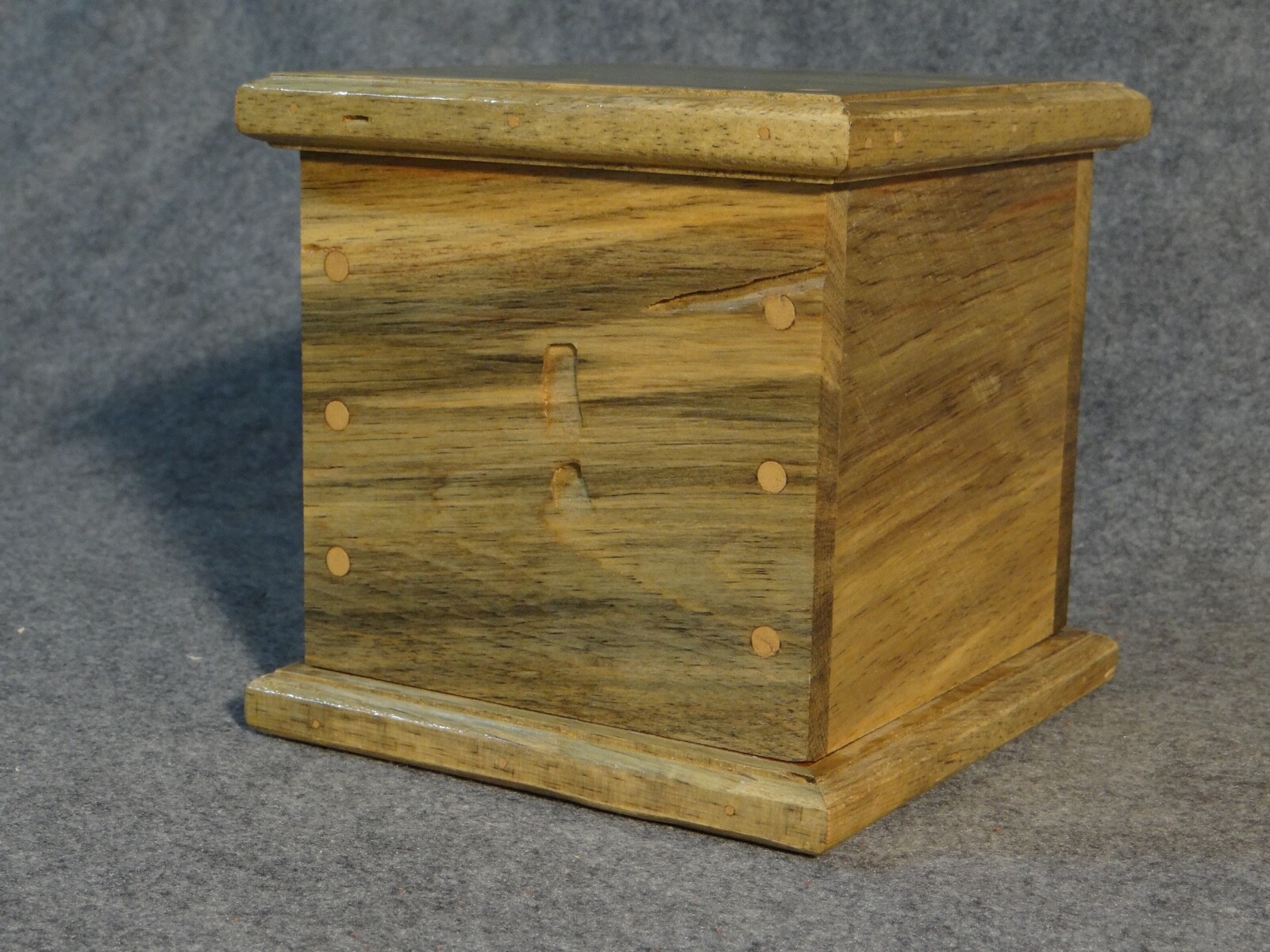 120 Cubic Inch Urn, Beetle Pine Wood w/ Polyurethane Finish
