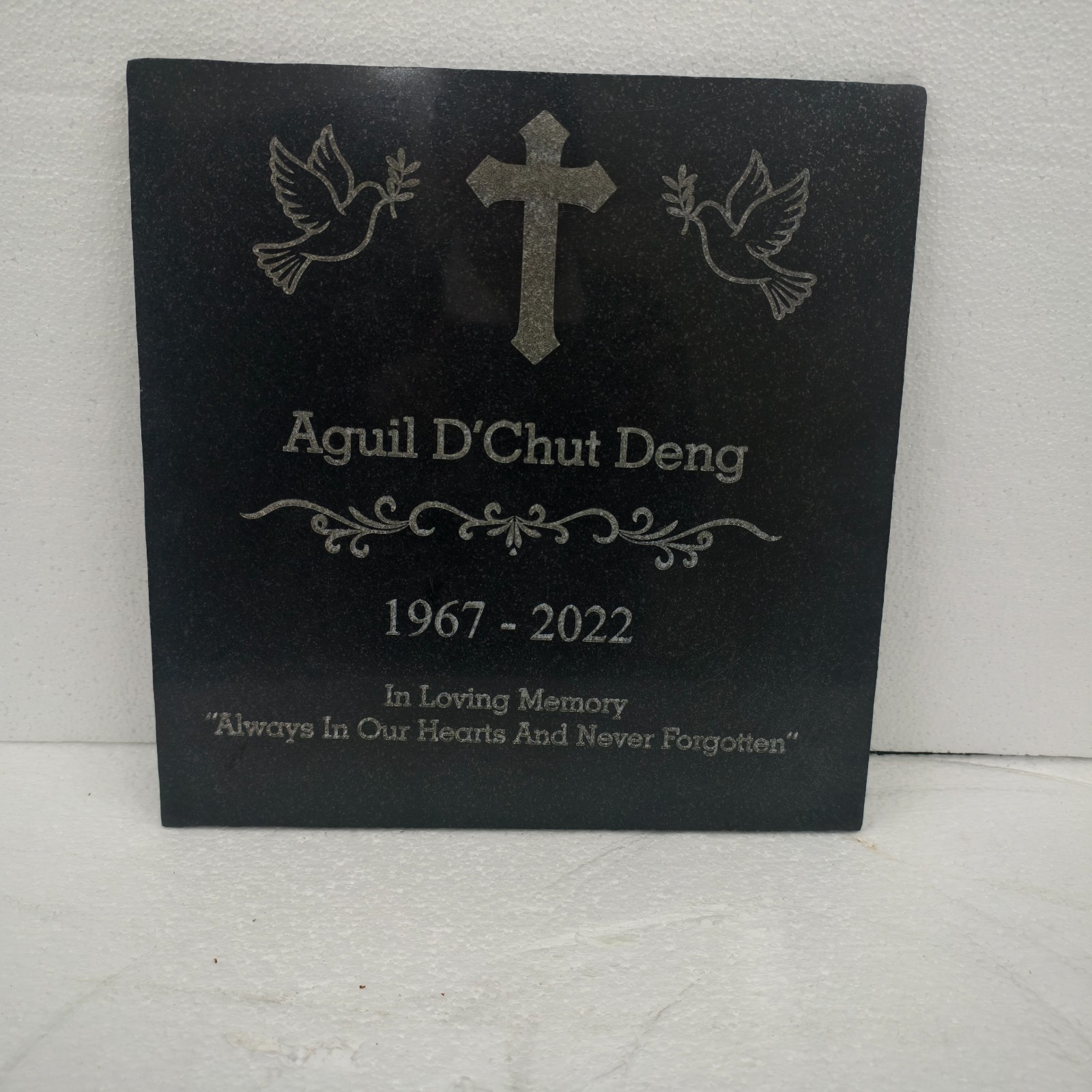Custom Granite Memorial Stone 12×12 Engrave Headstone for Cemetery Grave or Home