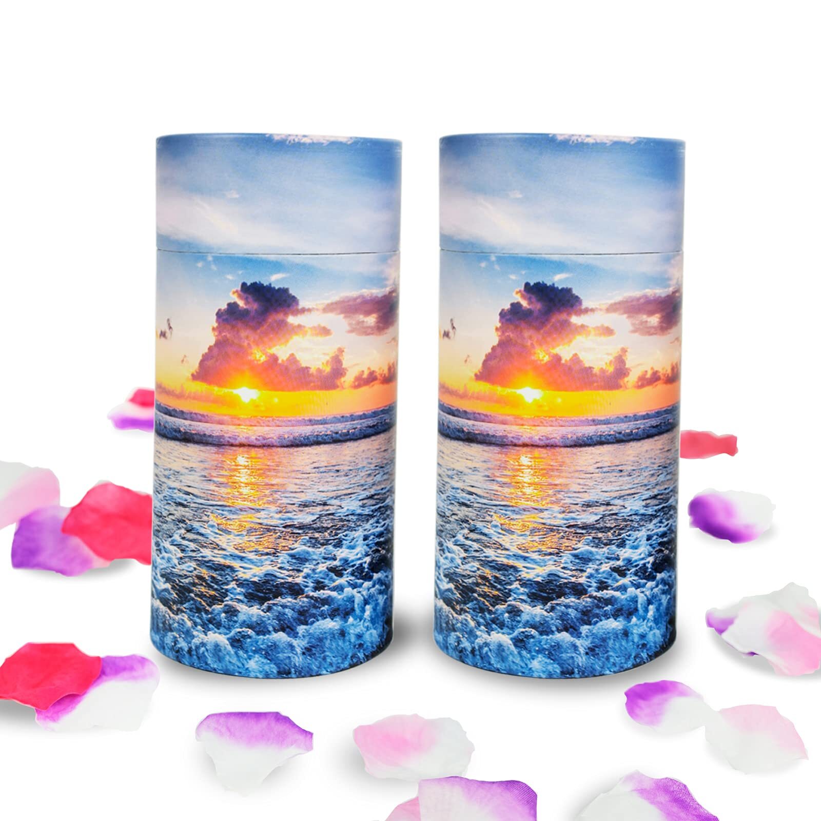 Set Of 2 40 Lbs Small Eco Scattering Tube Urn For Human Ashes Biodegradable Deco