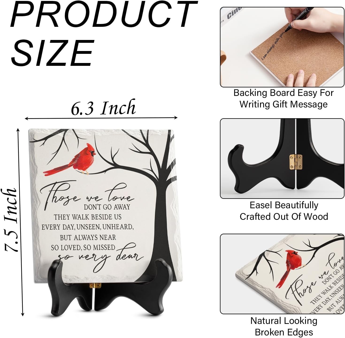 Memorial Gift with Easel 6 Inch Cardinal Ceramic Plaque for Celebration Of Life