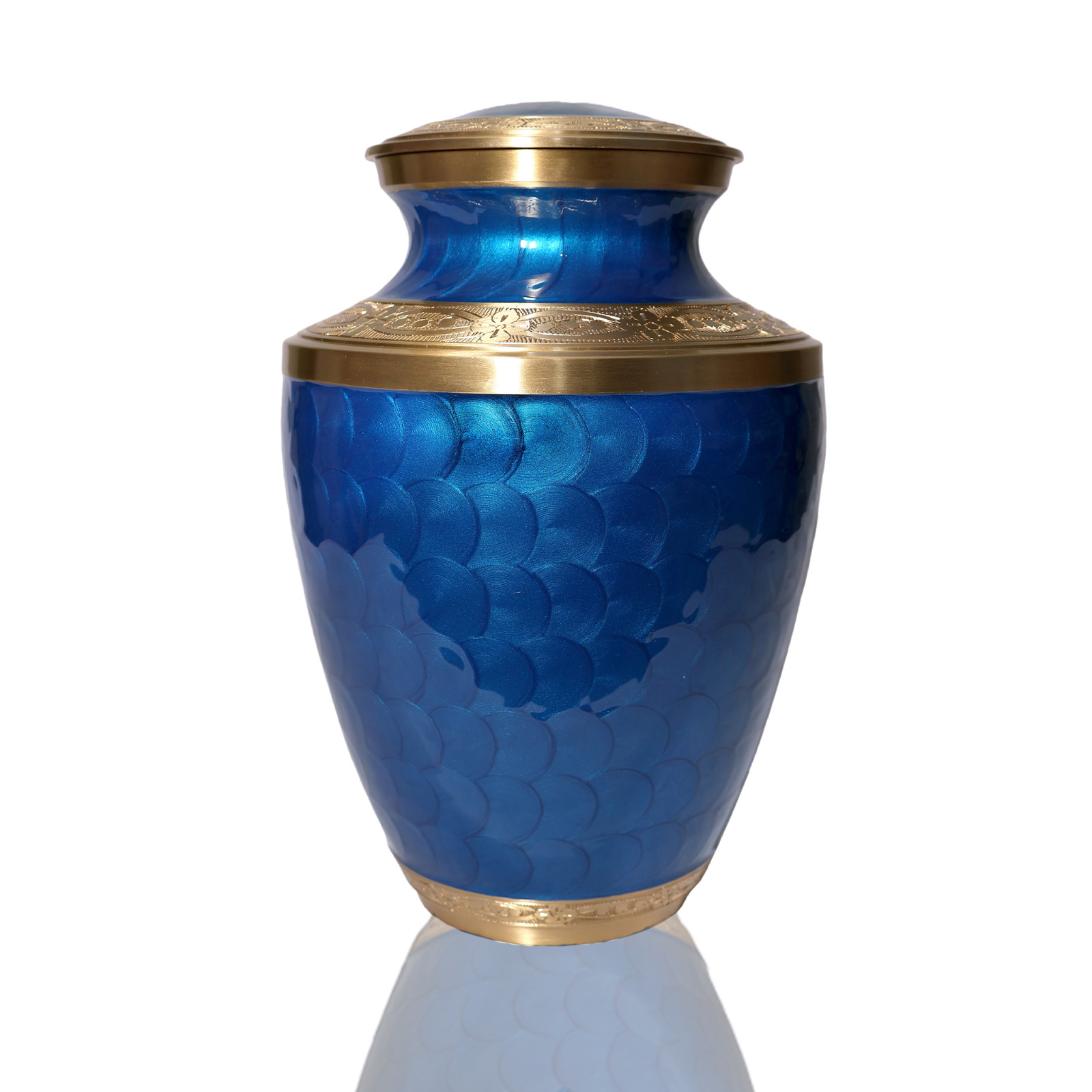 Large Solid Brass Cremation Urn for Human Ashes Handcrafted Funeral Memorial Urn