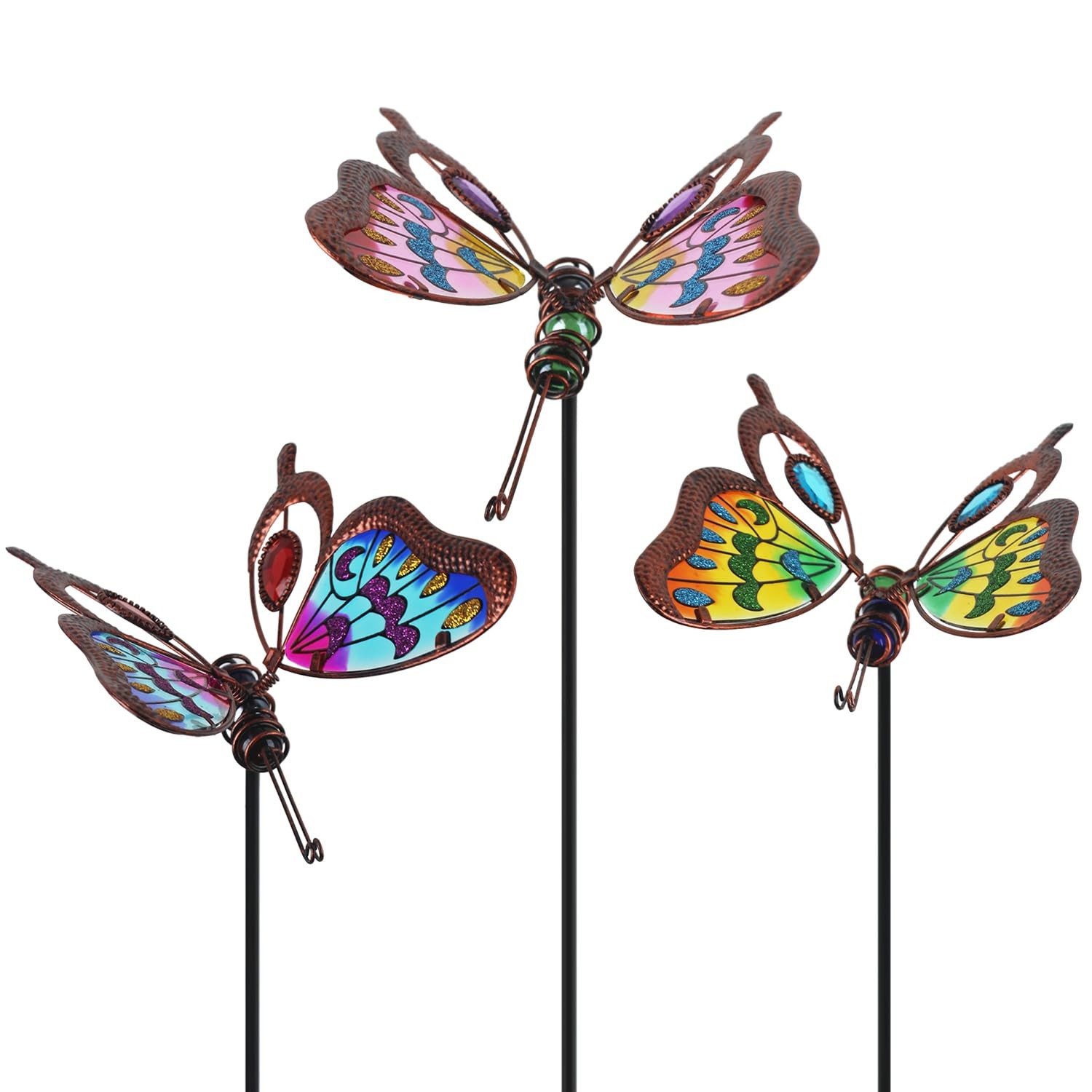 3 Pack Butterfly Decorative Garden Stakes,Butterflies Porch Decorations Outdo…