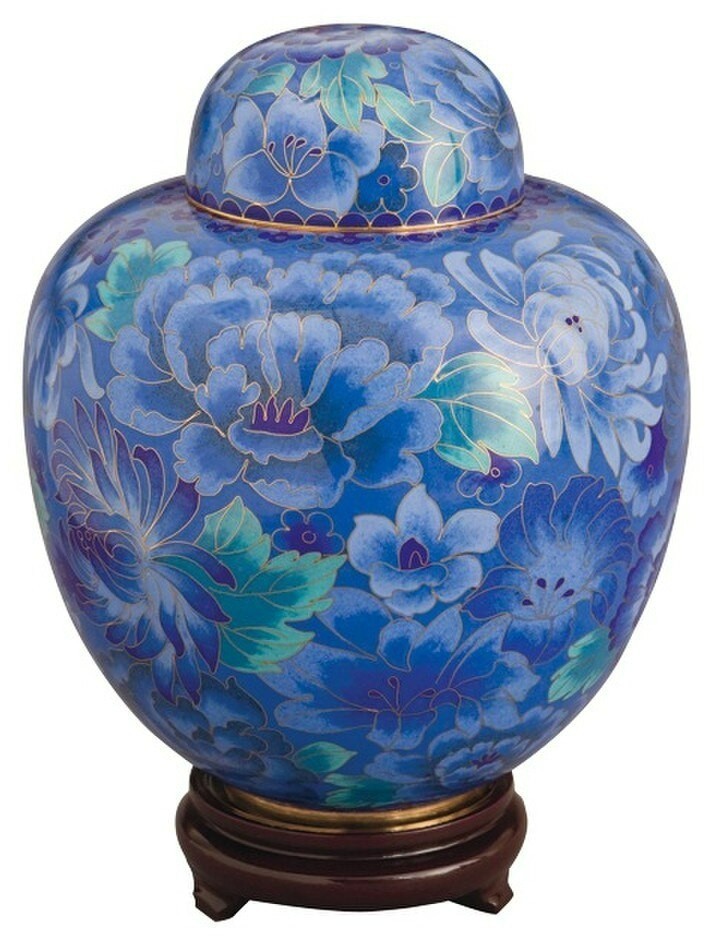 XLarge/Companion 470 Cubic Inches Azure Blue Cremation Urn for Ashes