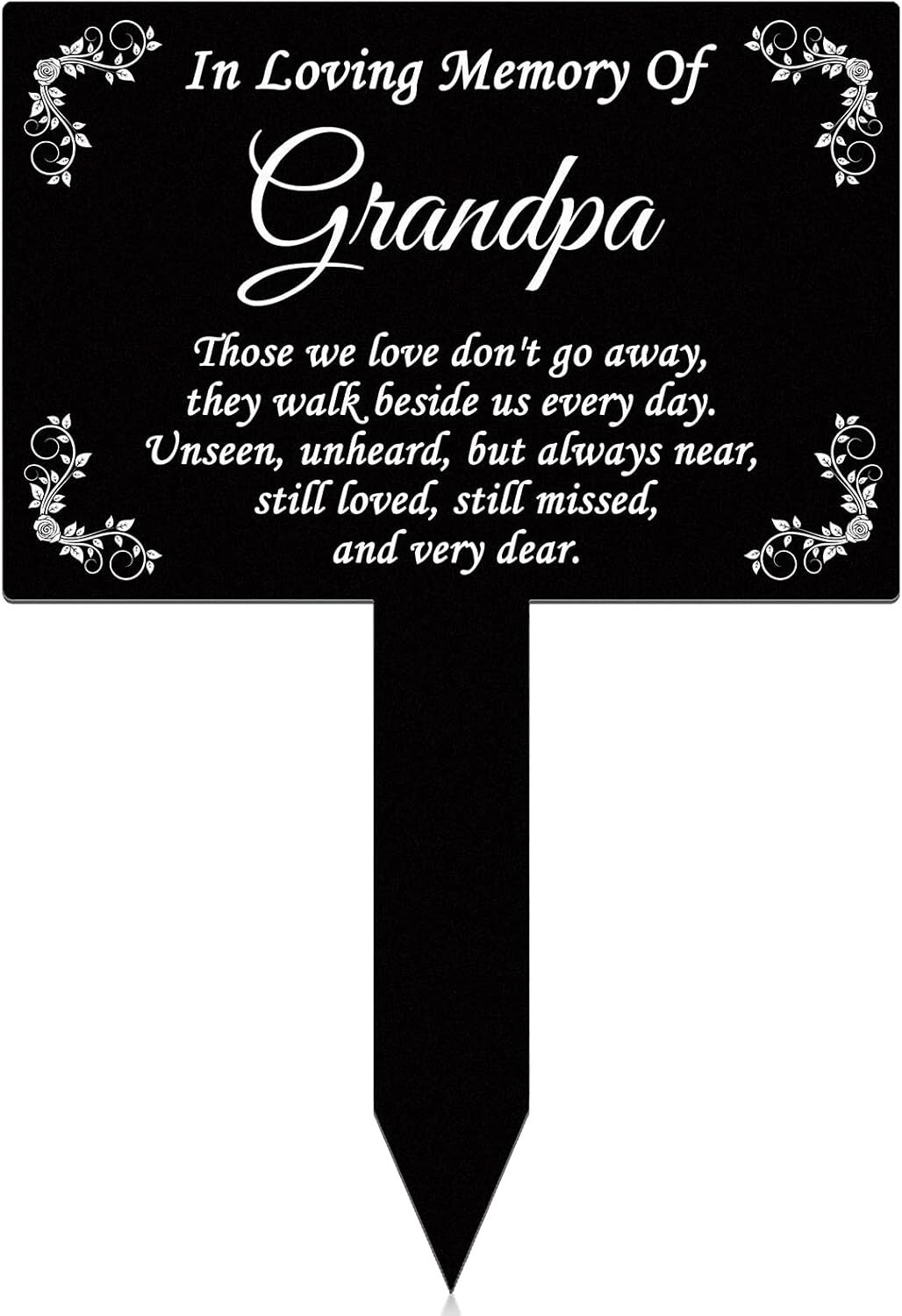 Grandpa Memorial Stakes Grave Cemetery Decorations Metal Grave Markers Plaque