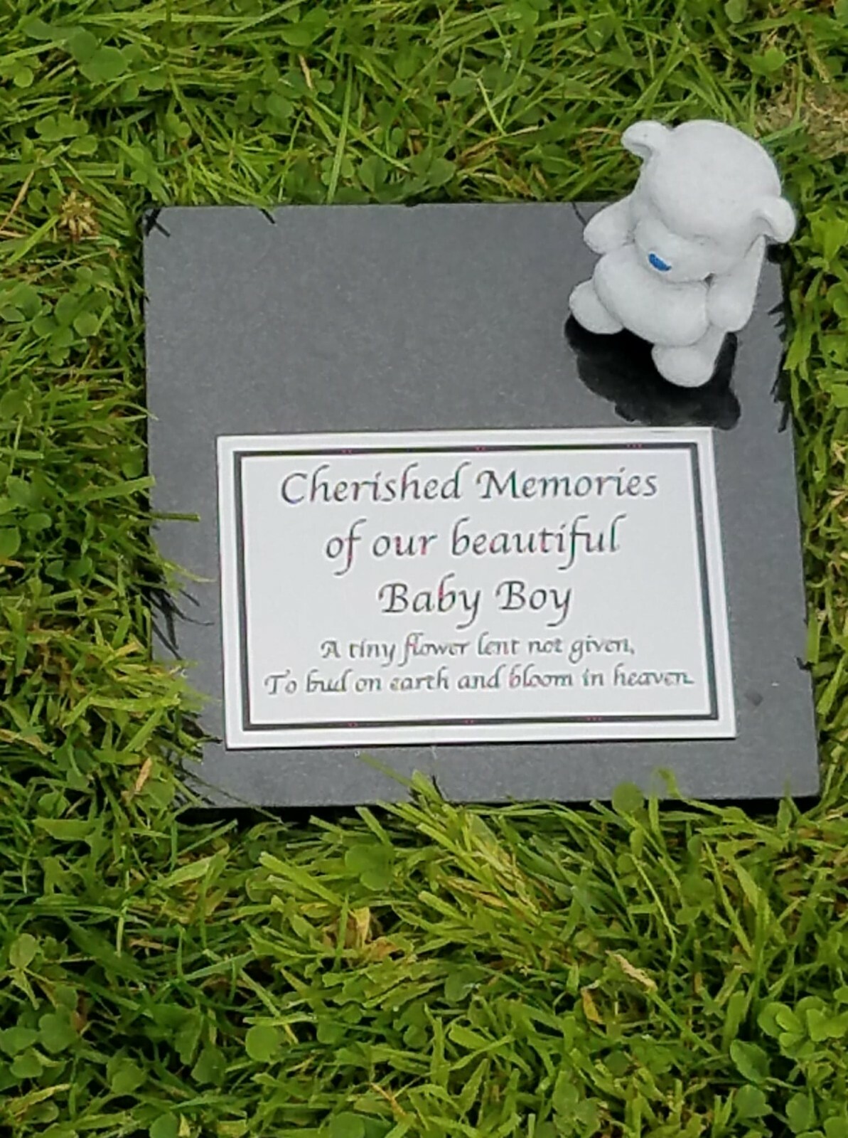 Personalised Solid Granite Memorial Grave Marker Plaque Stone Baby Boy Girl