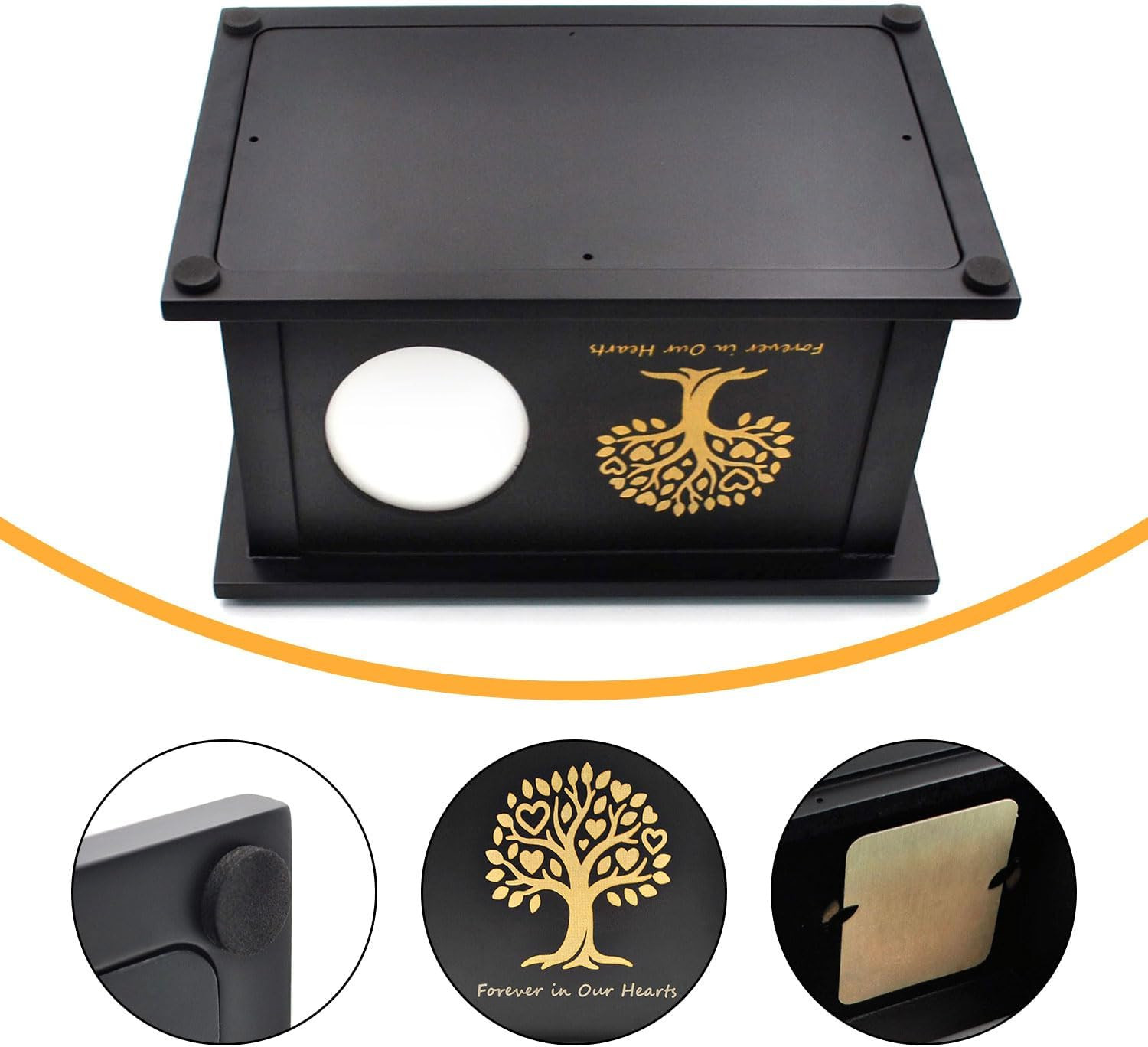 Cremation Urns for Human Ashes Adult Male or Female, Wooden Tree of Life Decorat