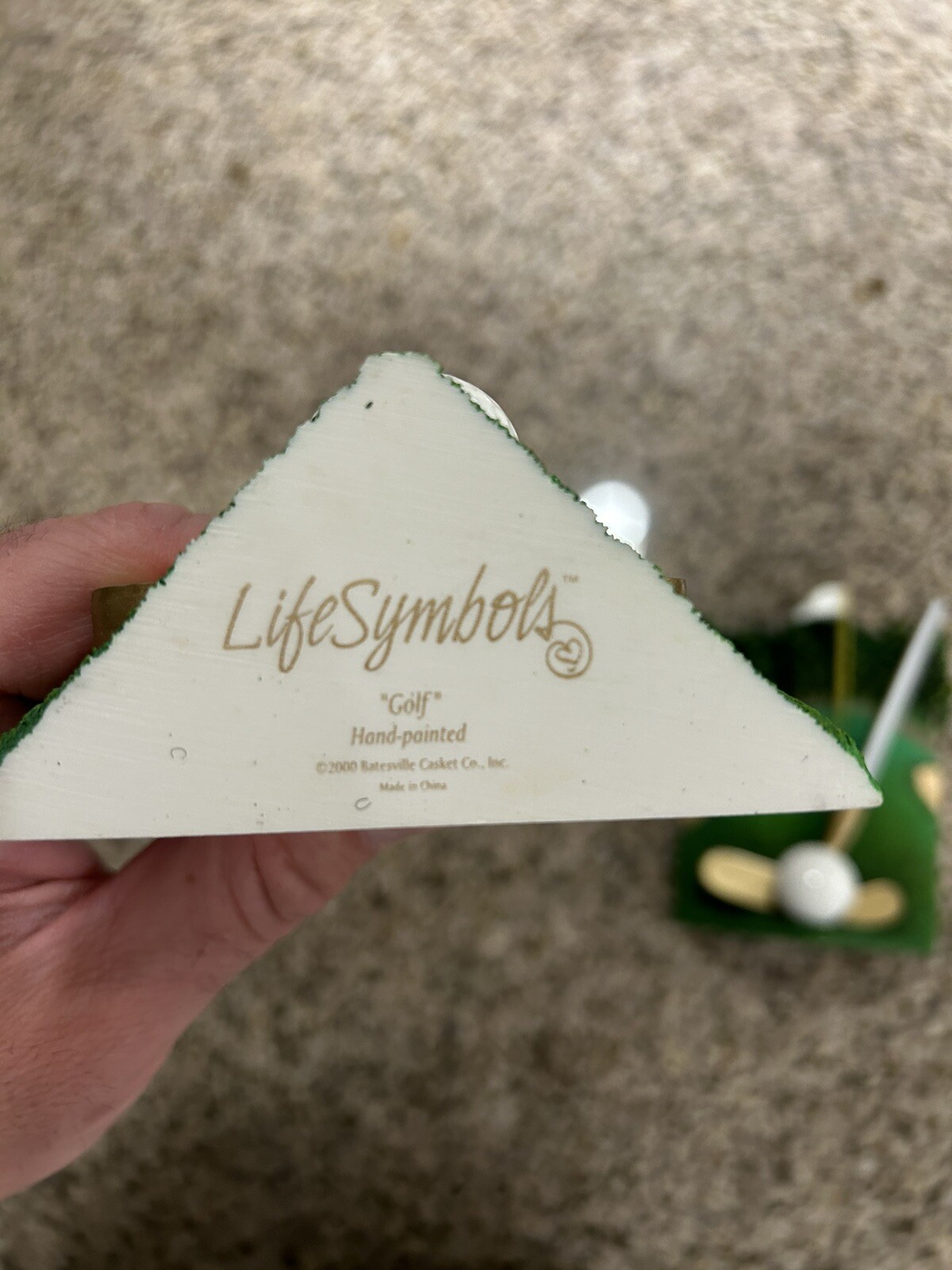 Batesville Casket Coffin End Plaque Memorial-Hand Painted Golf Enthusiast