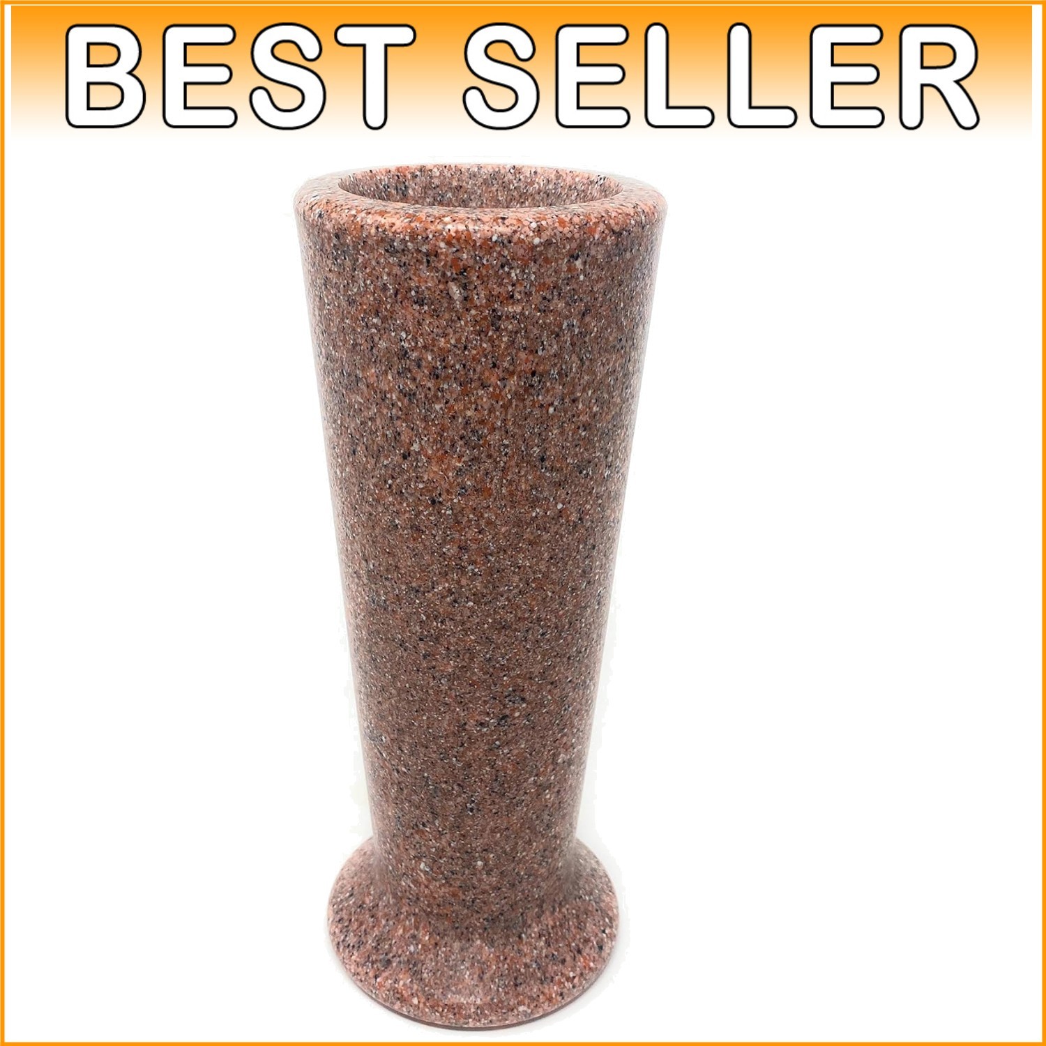 Durable Slim Memorial Cemetery Flower Vase – N. American Pink Granite Design#^