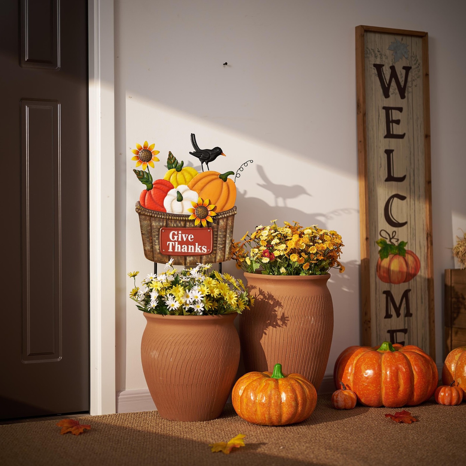 Fall Outdoor Decor, Pumpkin Fall Garden Decorations, Autumn Metal Yard Signs …