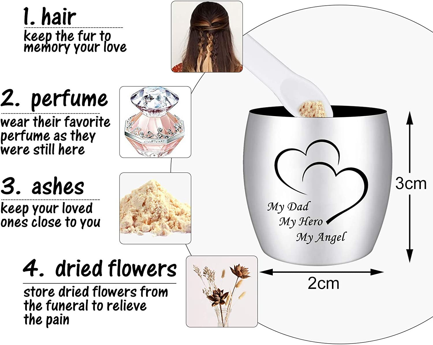 1.57 Inches Small Cremation Keepsake Urns for Human Ashes Mini Cremation Urn Sma