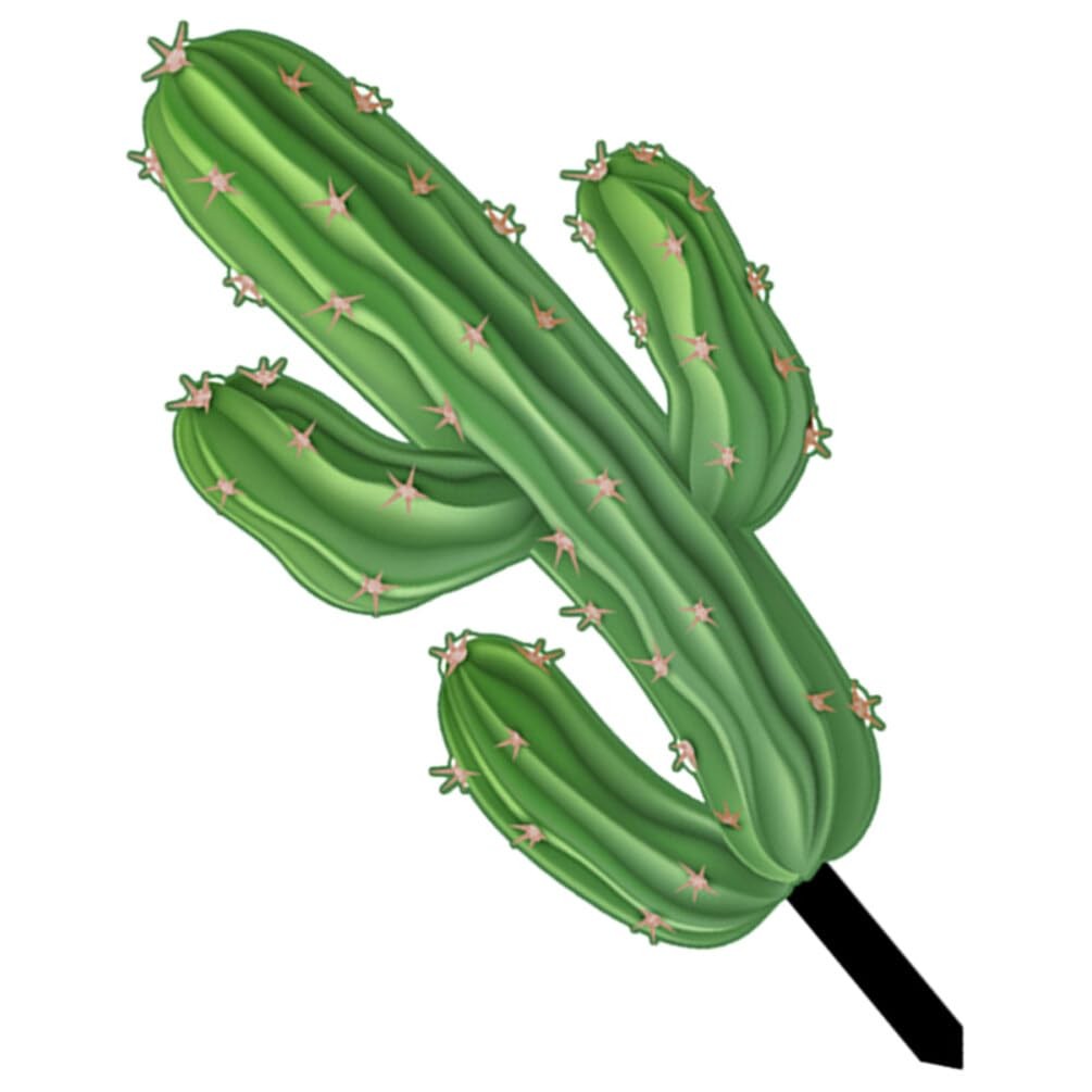 9.4In Acrylic Cactus Yard Stake – Realistic Faux Succulent, Weather-Resistant…