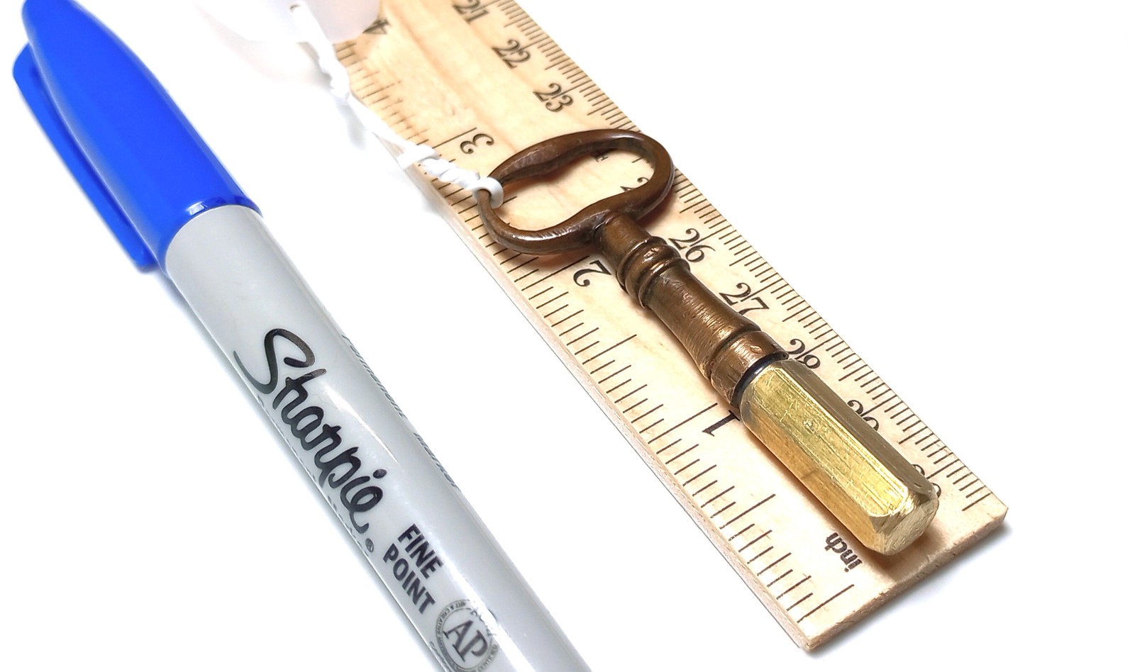 Brass Pocket Casket Key / Keychain Coffin Key