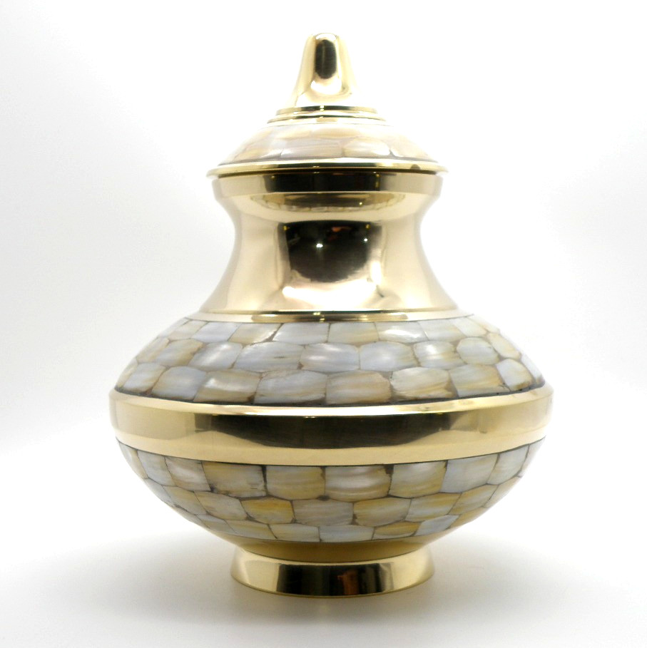 Adult Cremation Urn MOTHER OF PEARL 30-A-595 by TerryBear Inc Brass 200 cu”