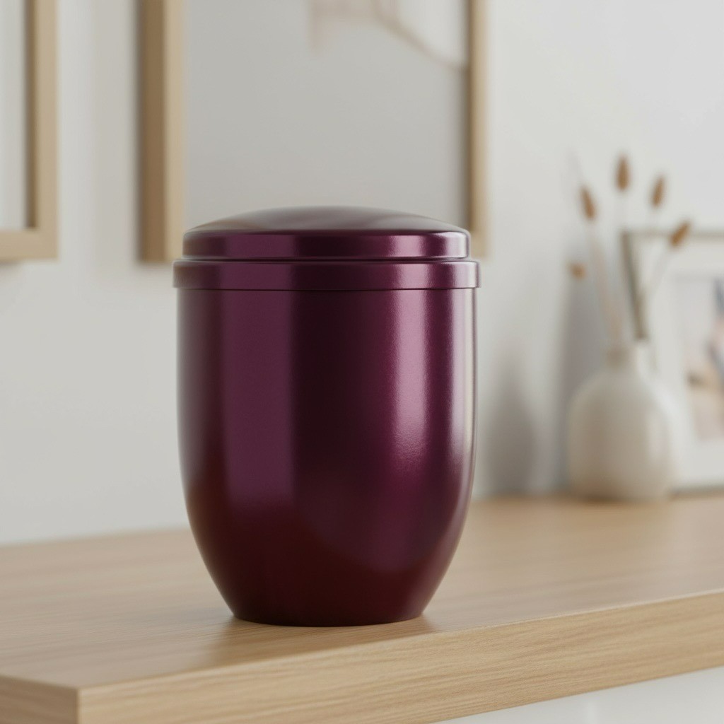 Large/Adult 230 Cubic Inches Burgundy Metal Funeral Cremation Urn for Ashes