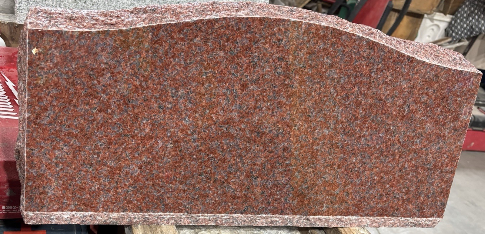 Solid Red Granite Slant Headstone – Personalized Memorial with Free Shipping