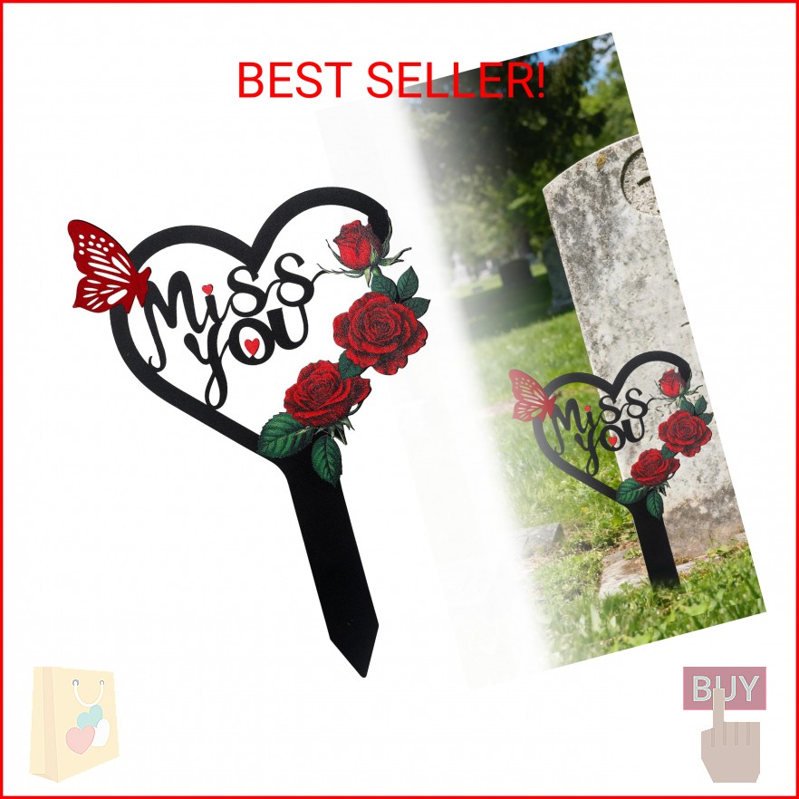 Heart Memorial Plaque Grave Marker for Cemetery,Memorial Grave Markers Cemetery