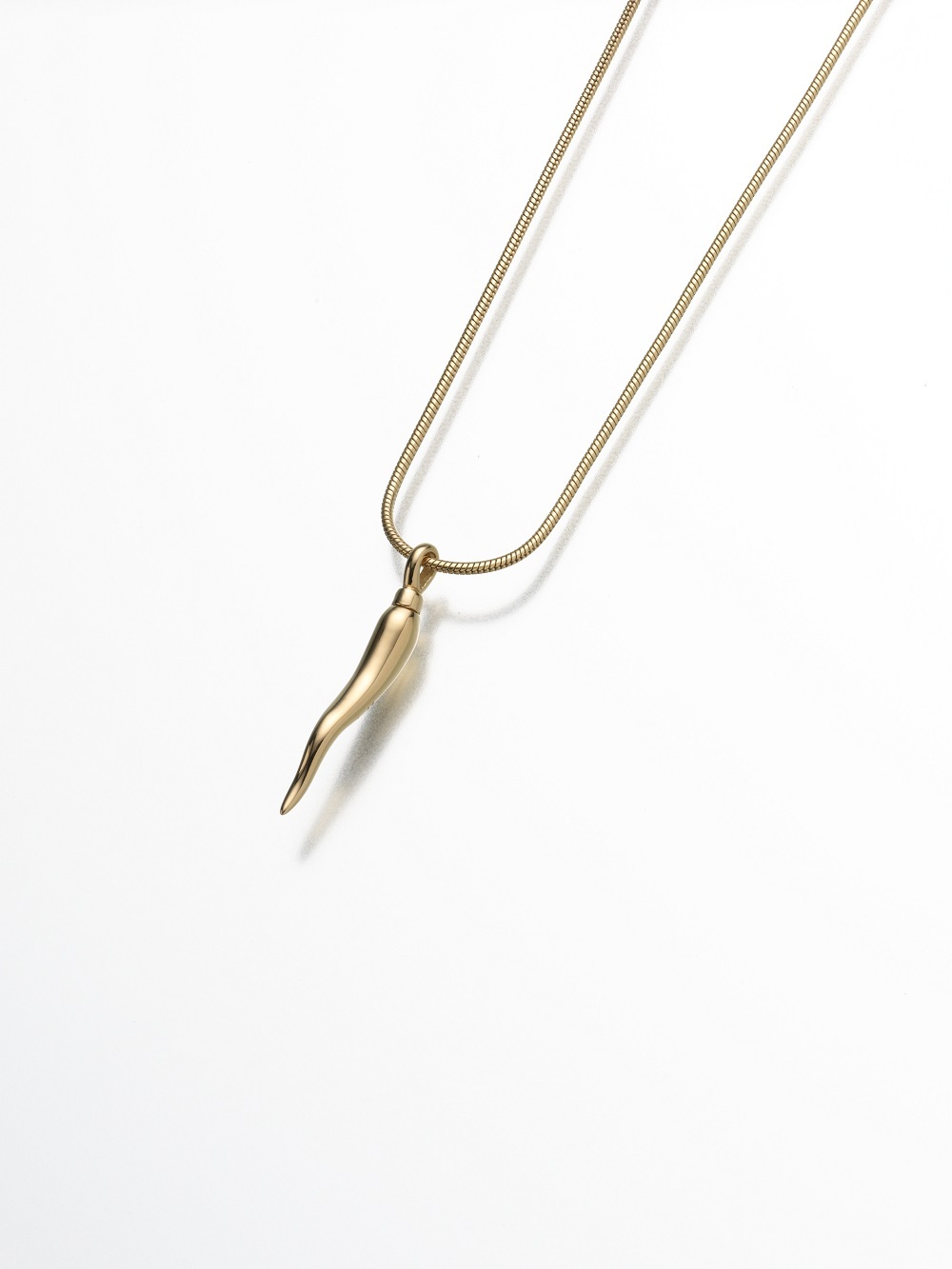 Gold Vermeil Italian Horn Memorial Jewelry Pendant Funeral Cremation Urn