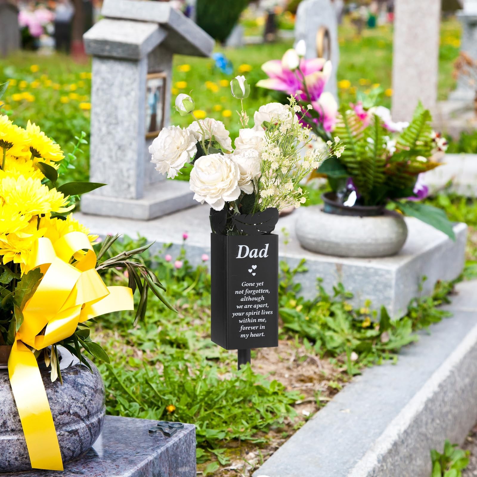Geosar Father’s Day Dad Memorial Stakes Grave Cemetery Decorations Metal Feat…
