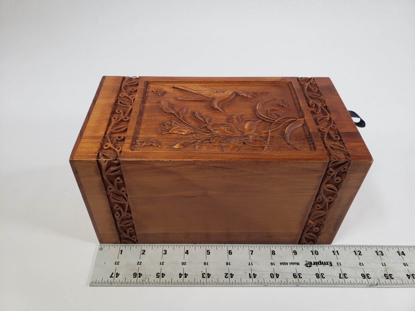 Handcrafted Wooden Cremation Urn for Human Ashes Hummingbird Decorative Urn