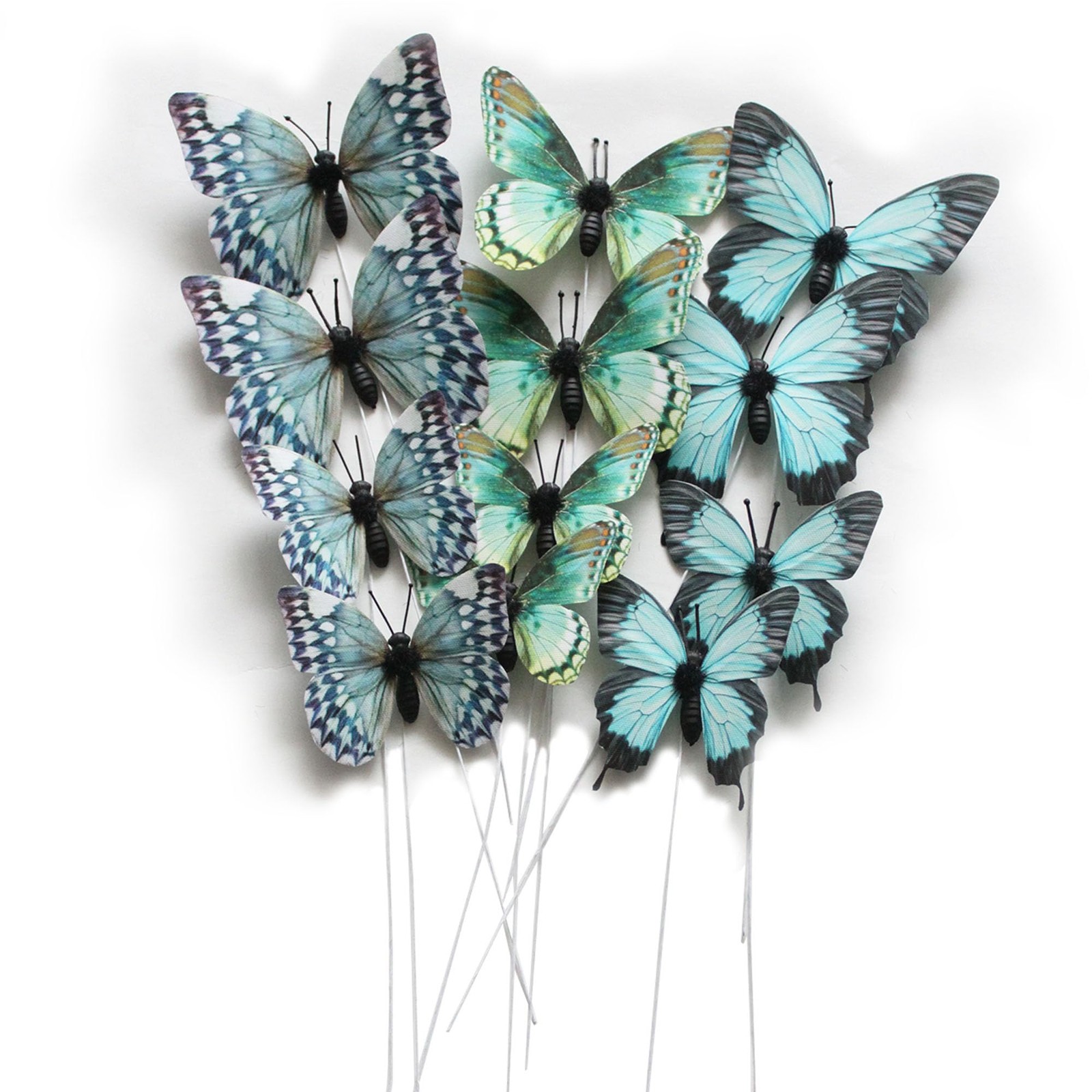 12 Pack Butterfly Decorations, DIY 3D Butterfly Stakes Decor, 2 Sizes of Butt…