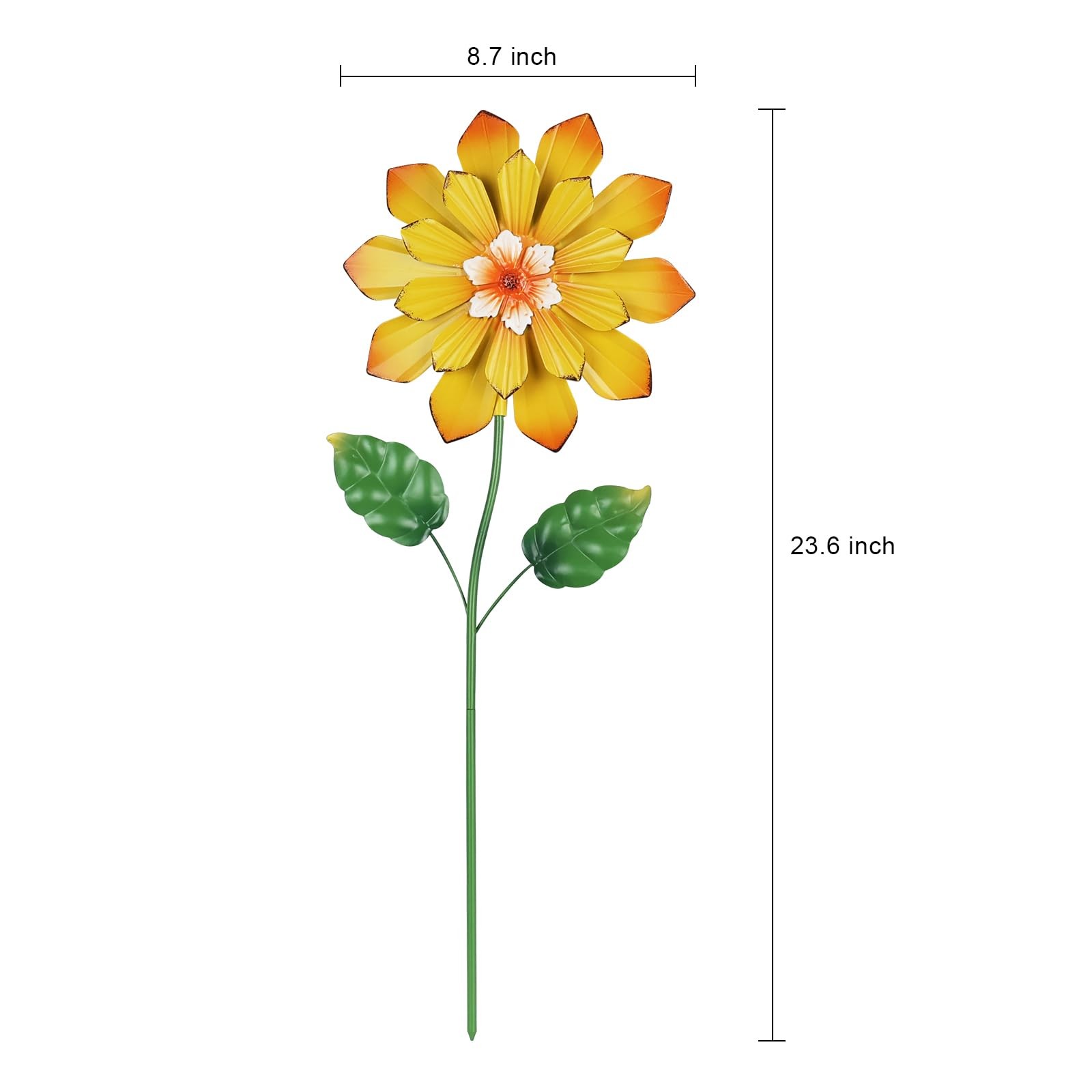 Garden Decor for Outside, Set of 2 Metal Flowers 23.6” Decorative Garden Stak…