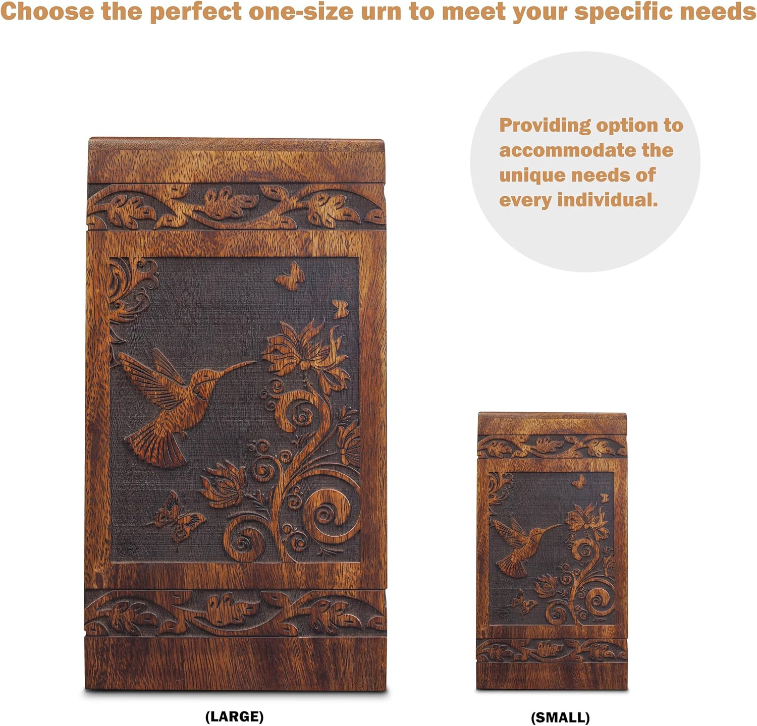 Handmade Wooden Keepsake Sharing Cremation Urns for Human Ashes Adult Female Mal