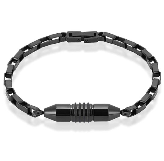 Imrsanl Stainless Steel Cremation Bracelet for Ashes Black 22cm