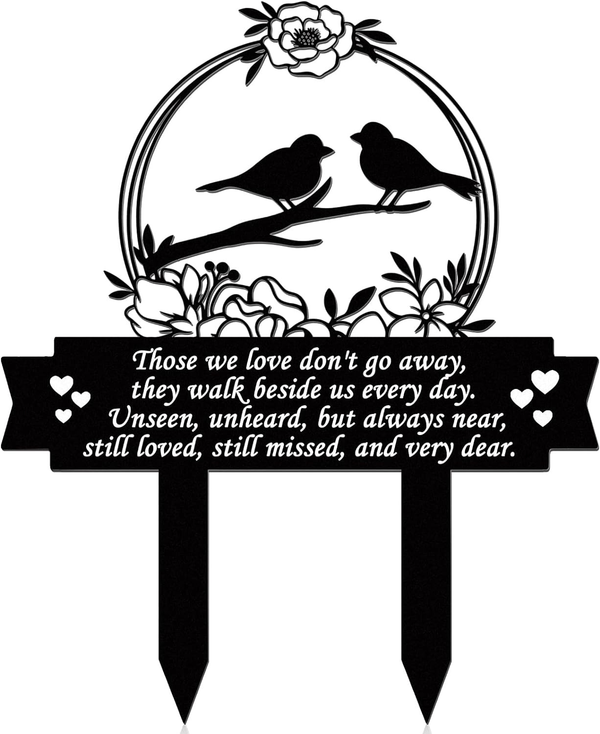 Cardinals Memorial Grave Marker 13.78 x 10.63 Inch Metal Cemetery Decoration for