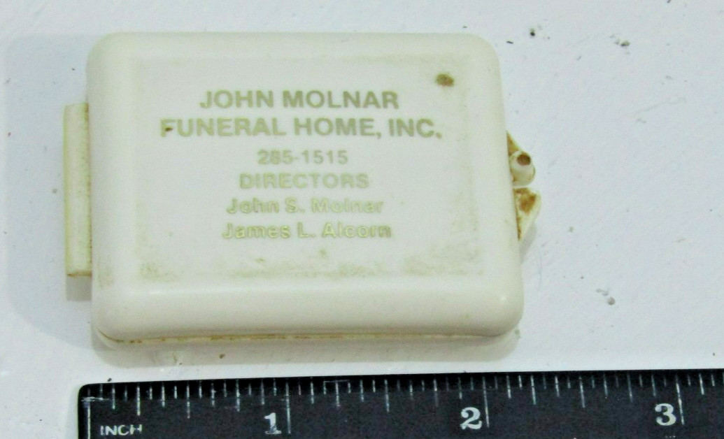 Vintage John Molnar Funeral Home Faint Aid Funeral Home Smelling Salts
