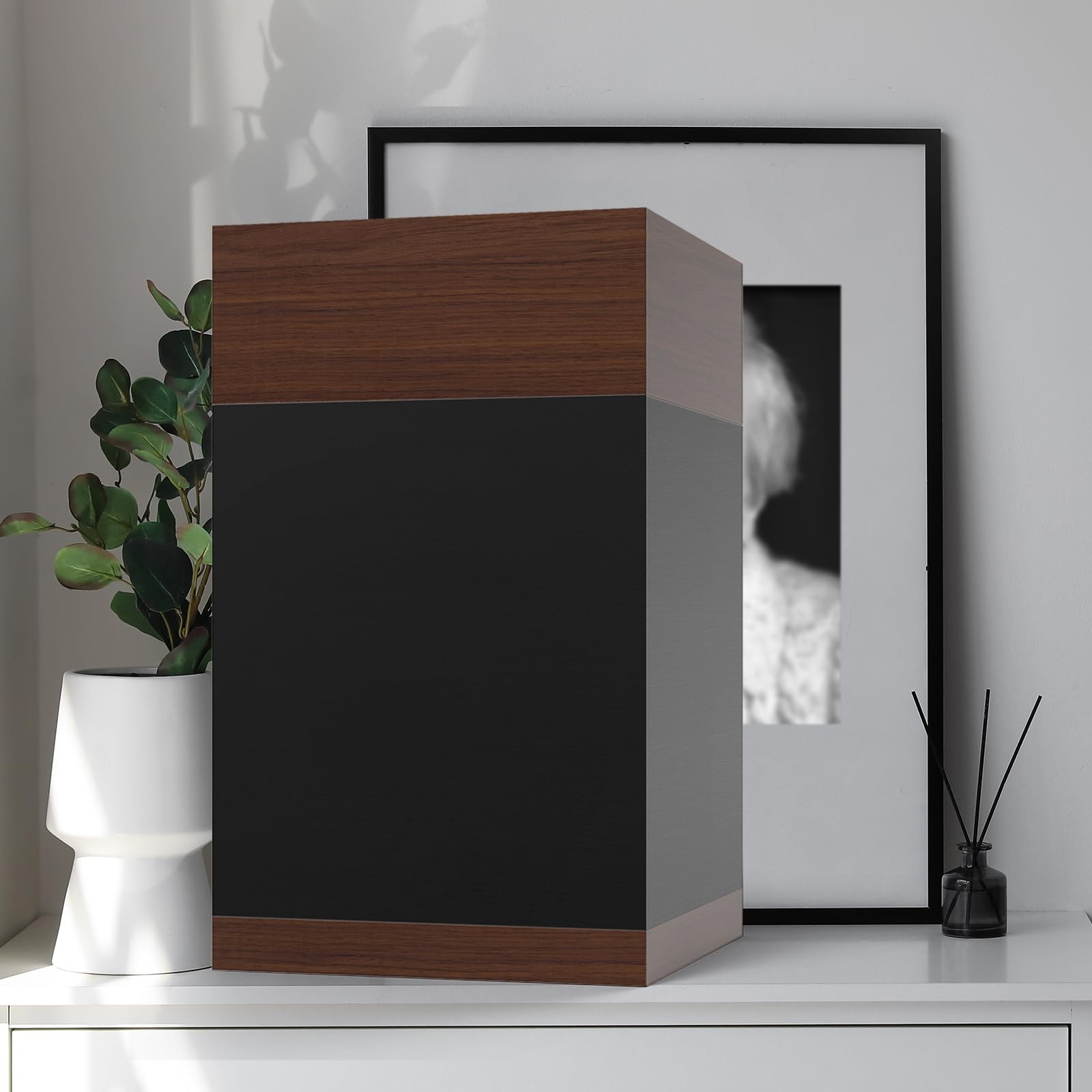 Wooden Cremation Urns for Human Ashes Adult Black Urn, Decorative Urns for As…