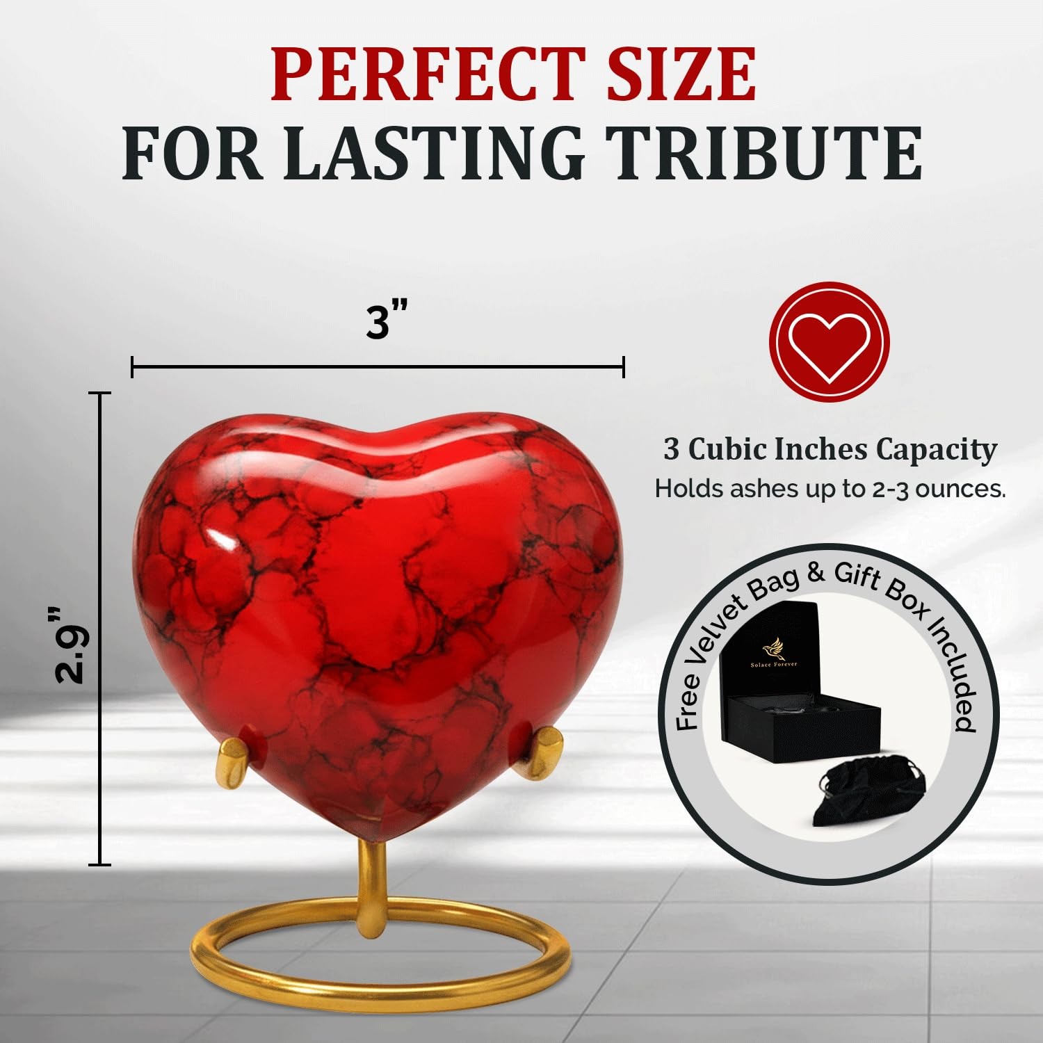 Small Urns for Human Ashes Keepsake – Heart Urn – Mini Urns with Stand & Box …