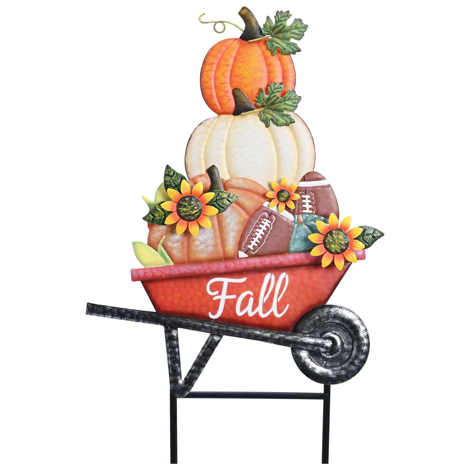 Fall Outdoor Decor,Pumpkin Decorations Sunflower Football Yard Stakes for Law…